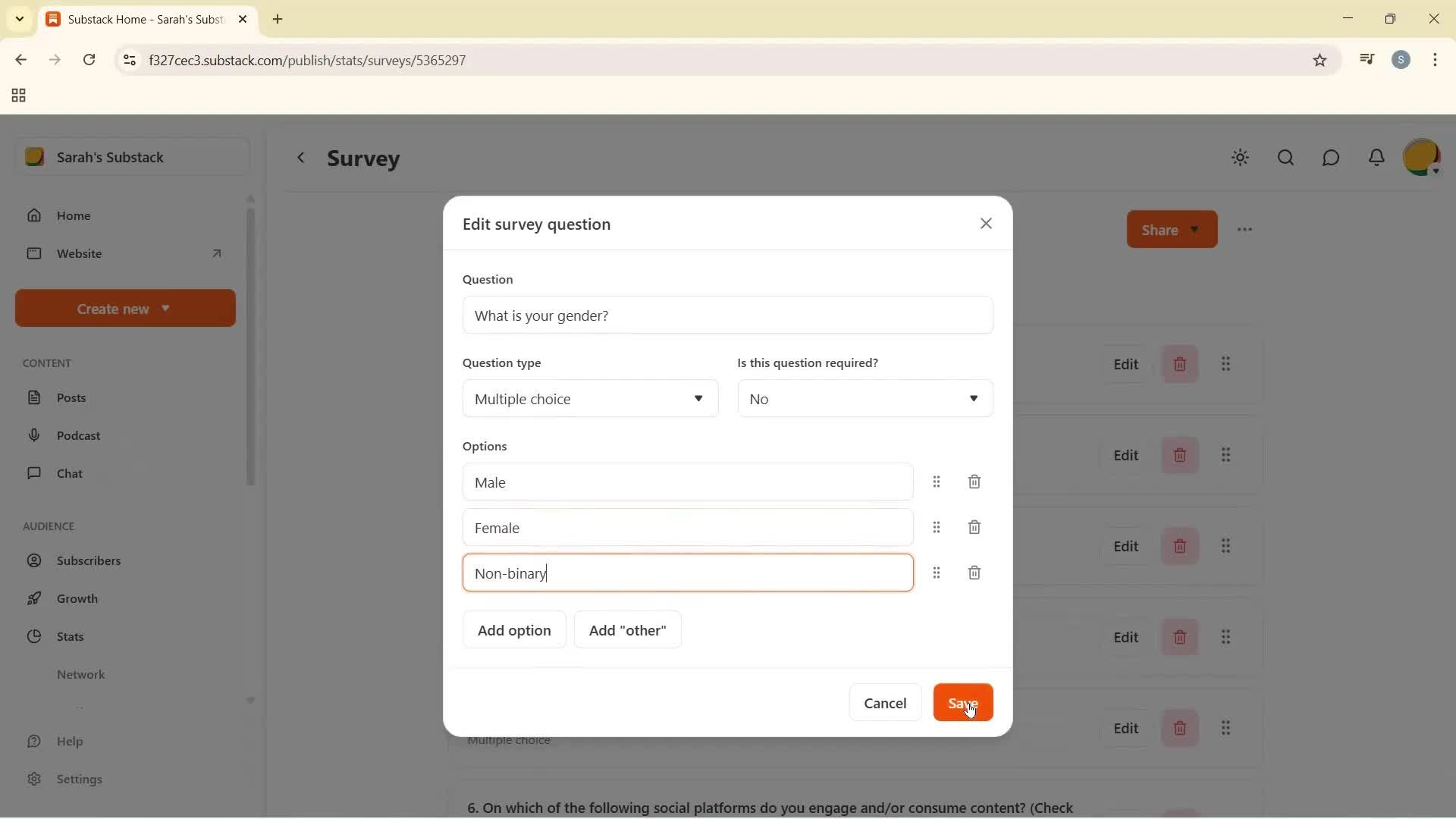 Analytics/Stats screenshot