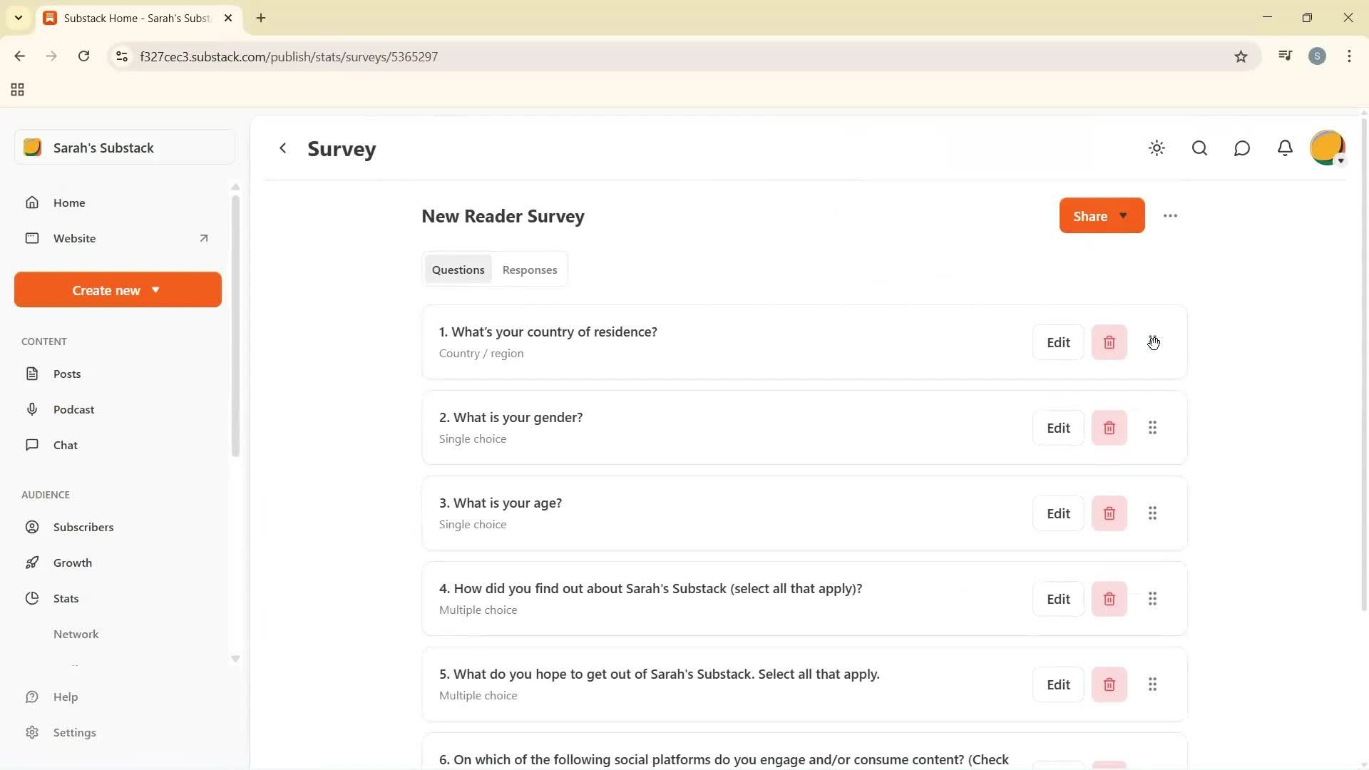 Analytics/Stats screenshot