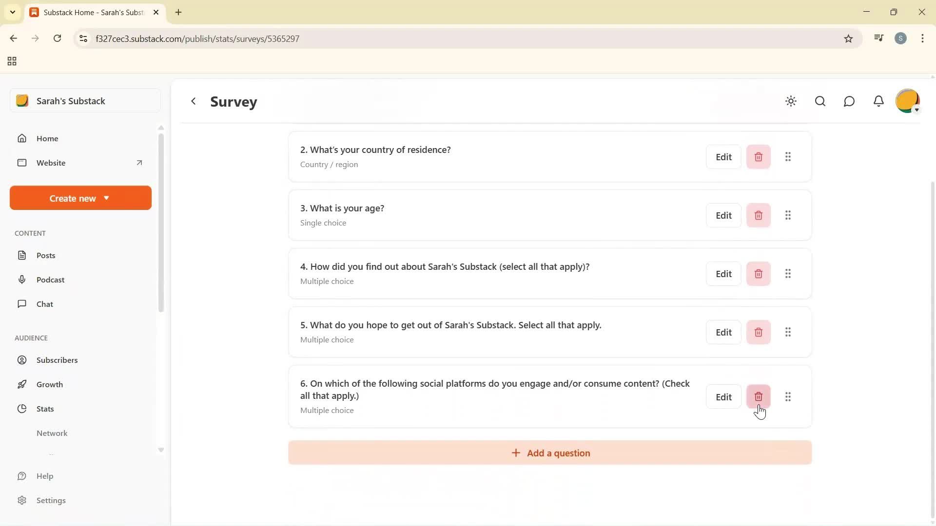 Analytics/Stats screenshot