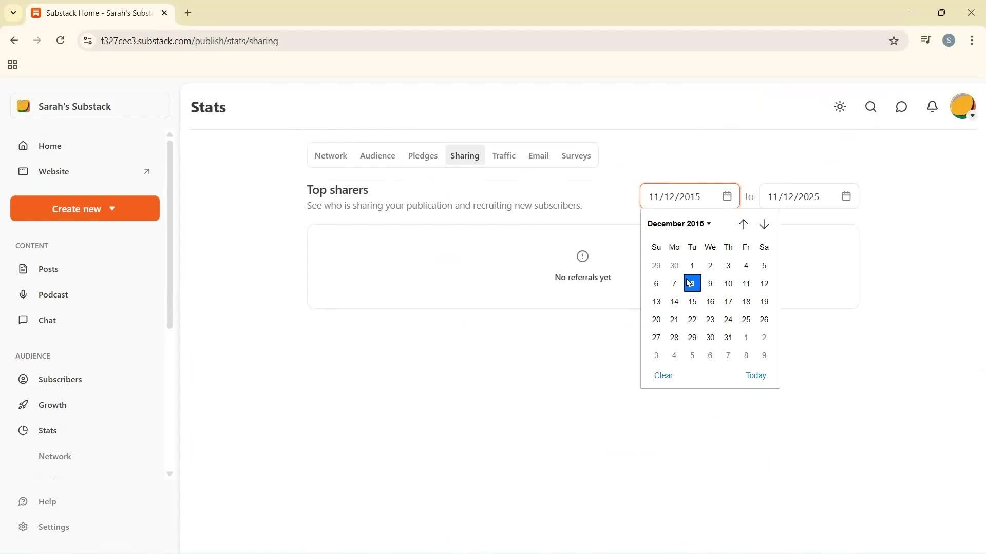 Analytics/Stats screenshot
