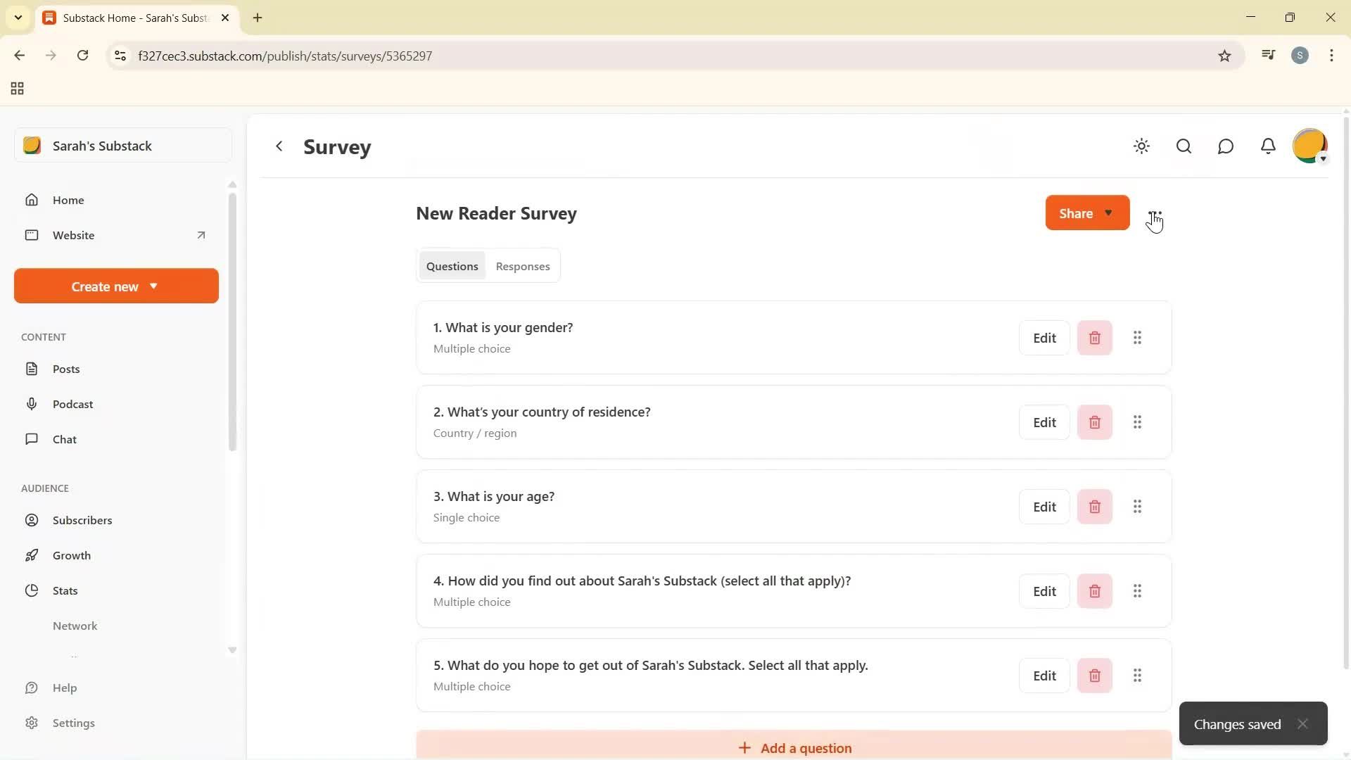 Analytics/Stats screenshot