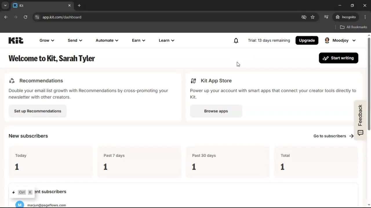 Analytics/Stats screenshot