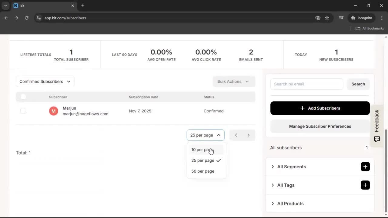 Analytics/Stats screenshot