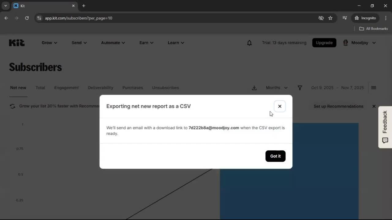 Analytics/Stats screenshot