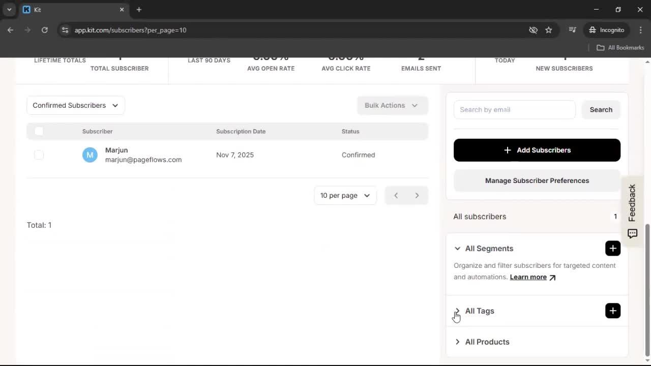 Analytics/Stats screenshot