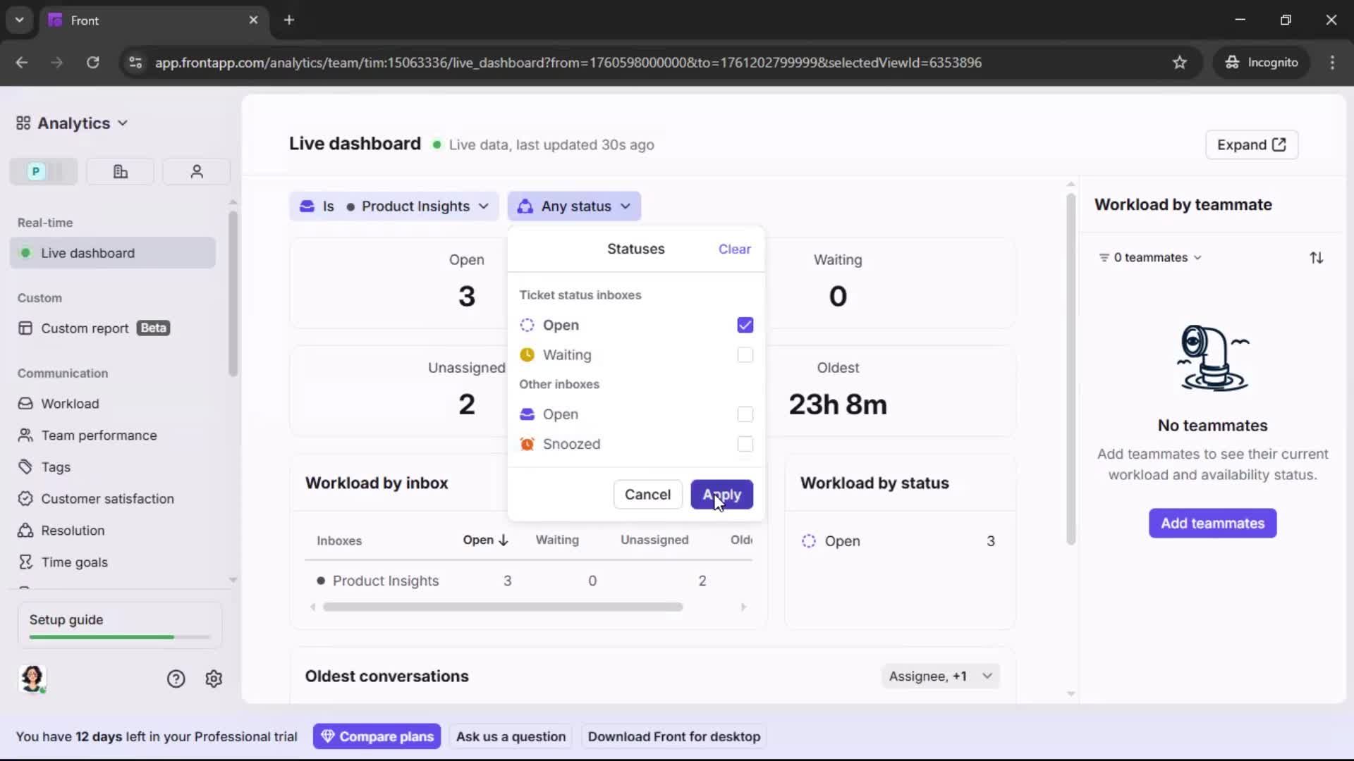 Analytics/Stats screenshot