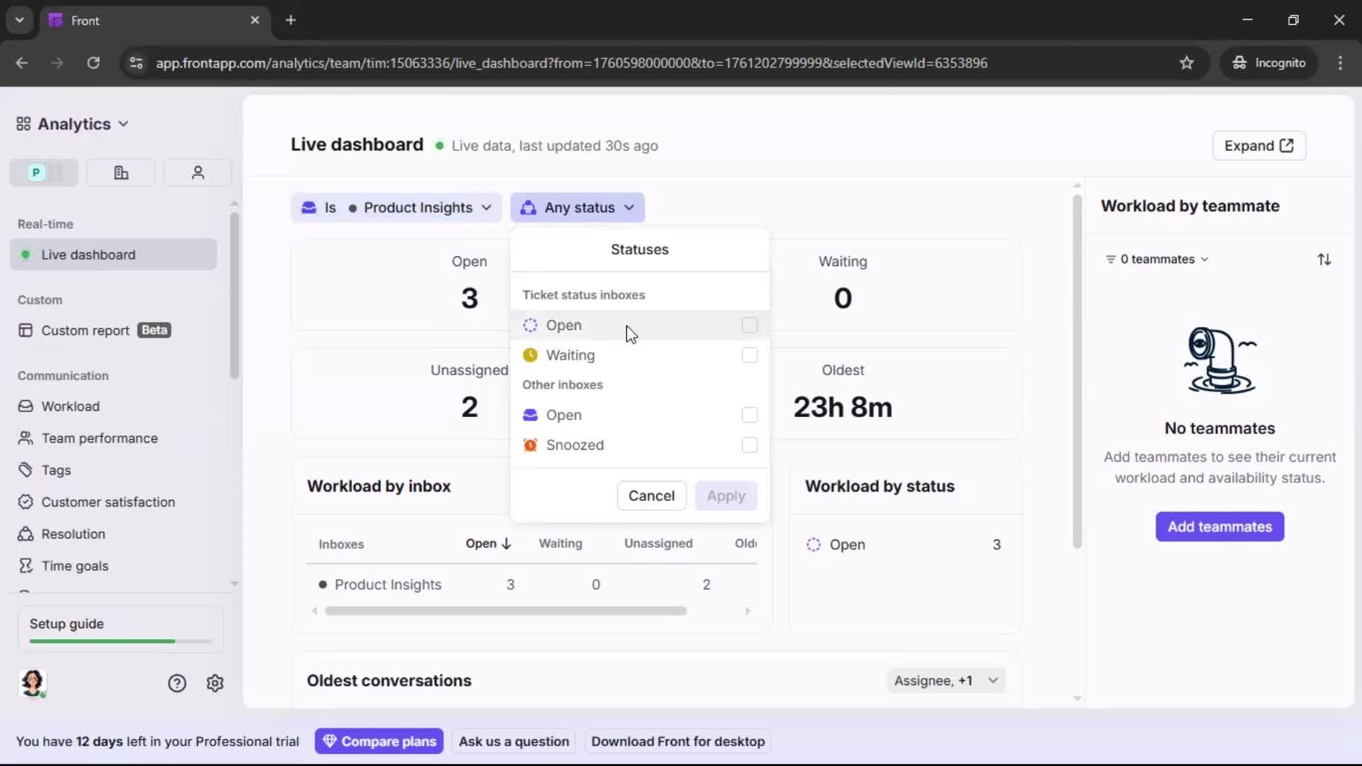 Analytics/Stats screenshot