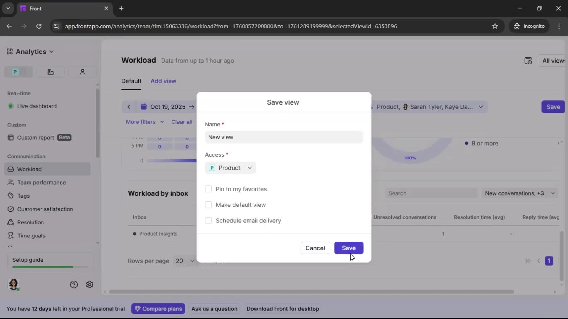 Analytics/Stats screenshot