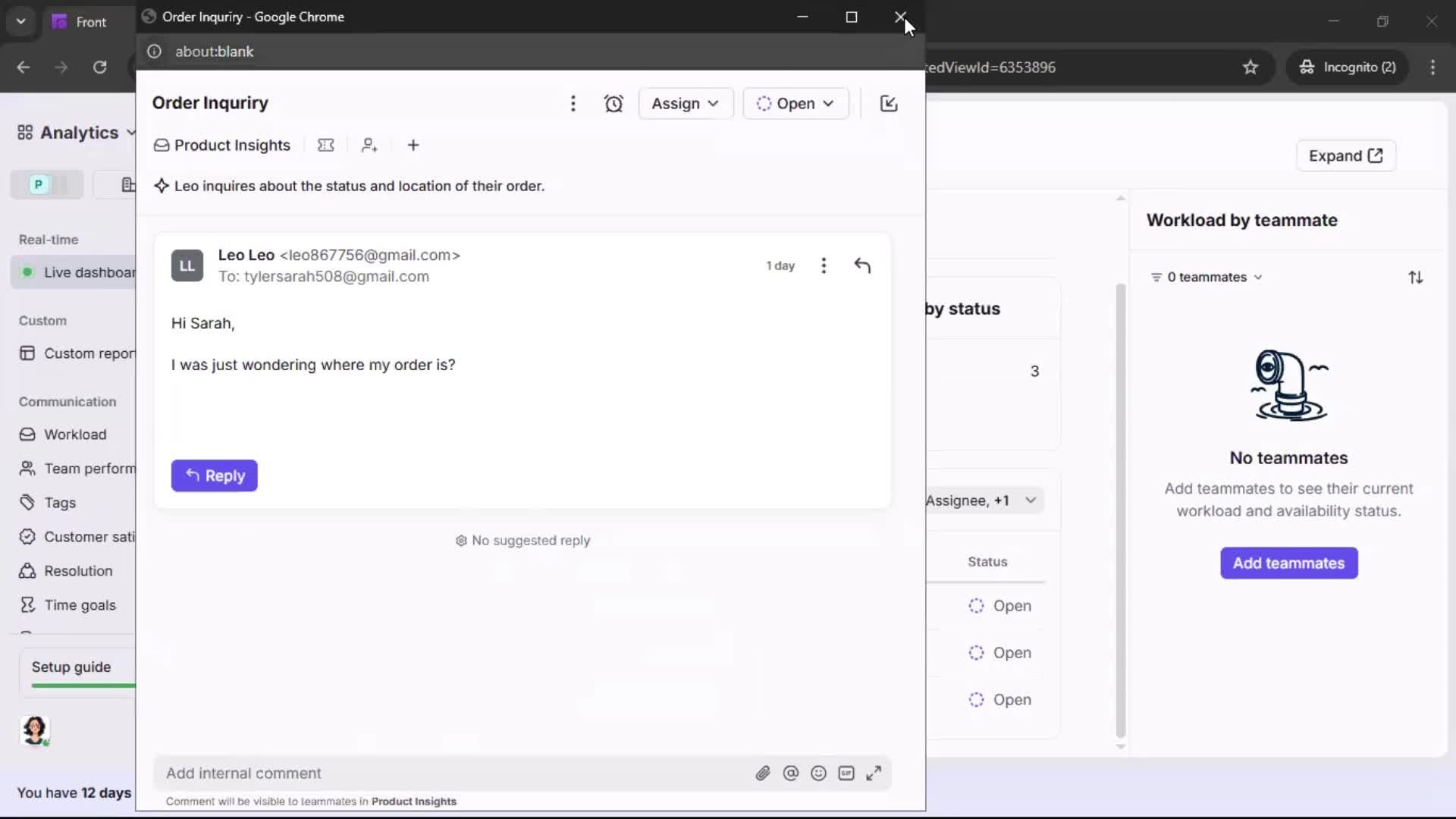 Analytics/Stats screenshot