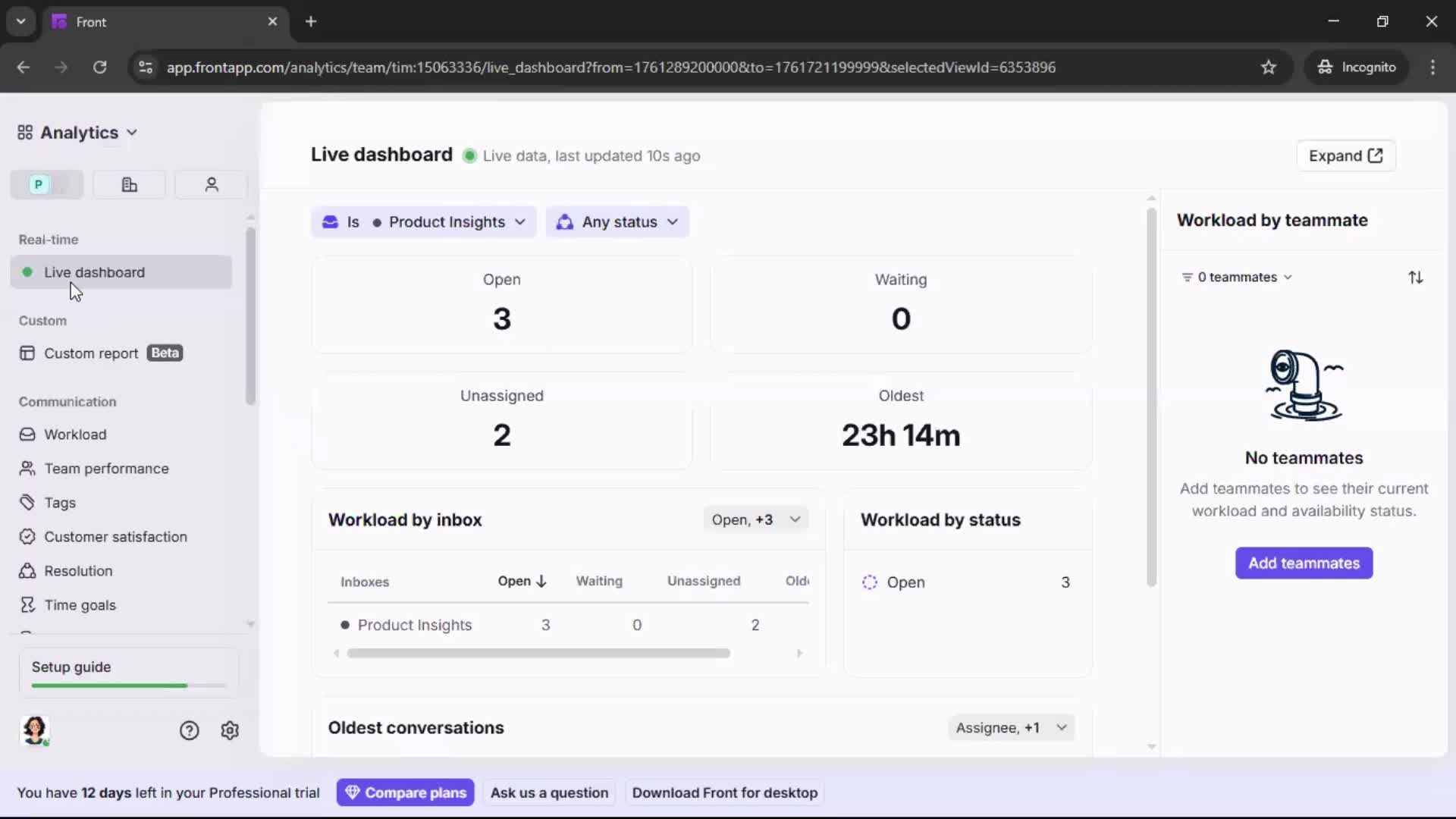 Analytics/Stats screenshot
