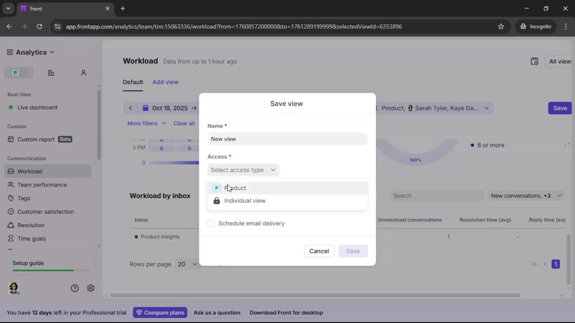 Analytics/Stats screenshot