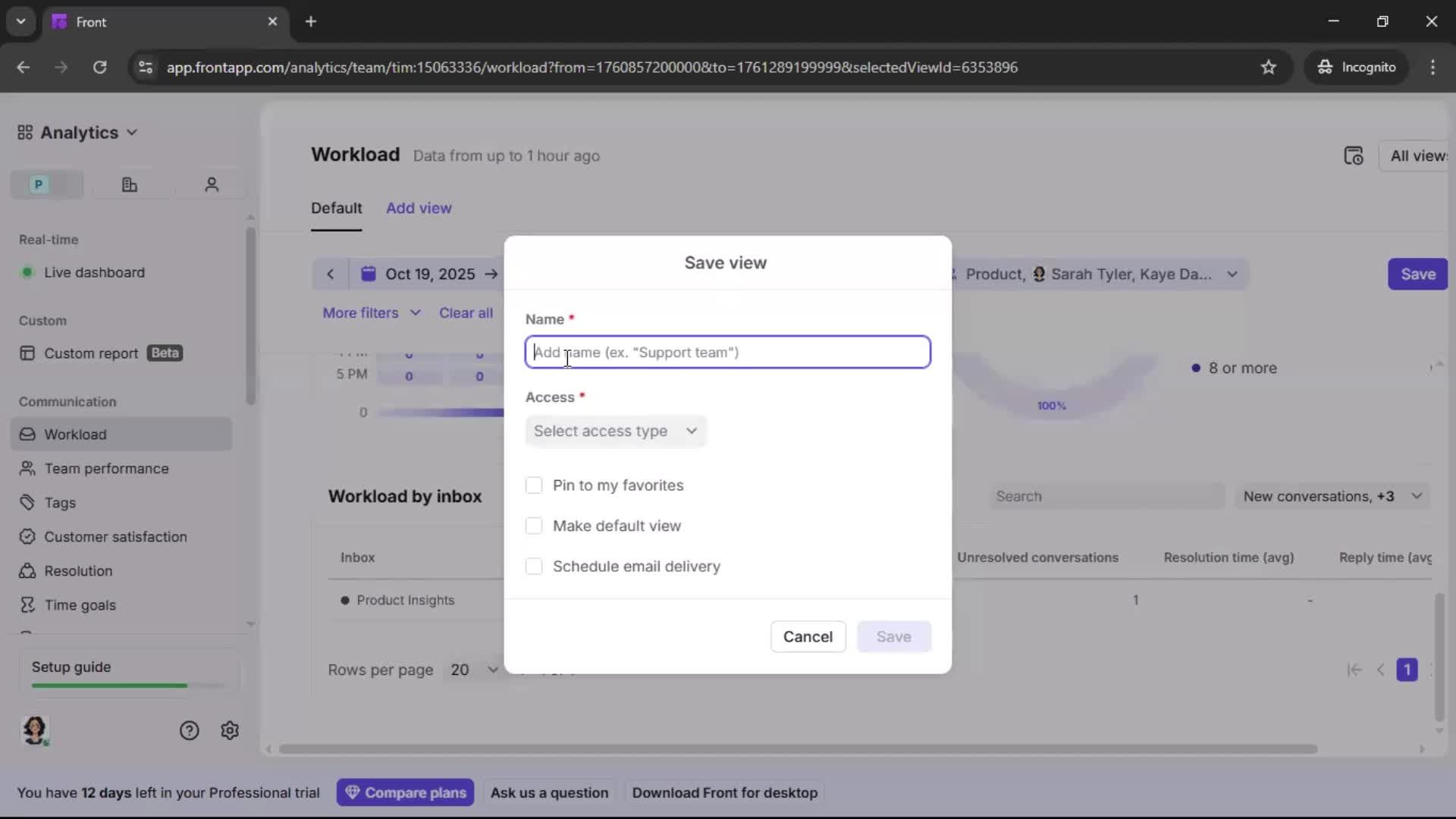 Analytics/Stats screenshot