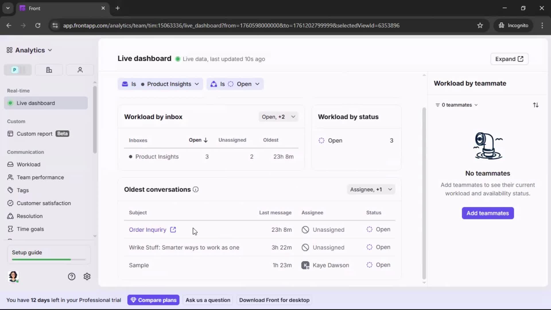 Analytics/Stats screenshot