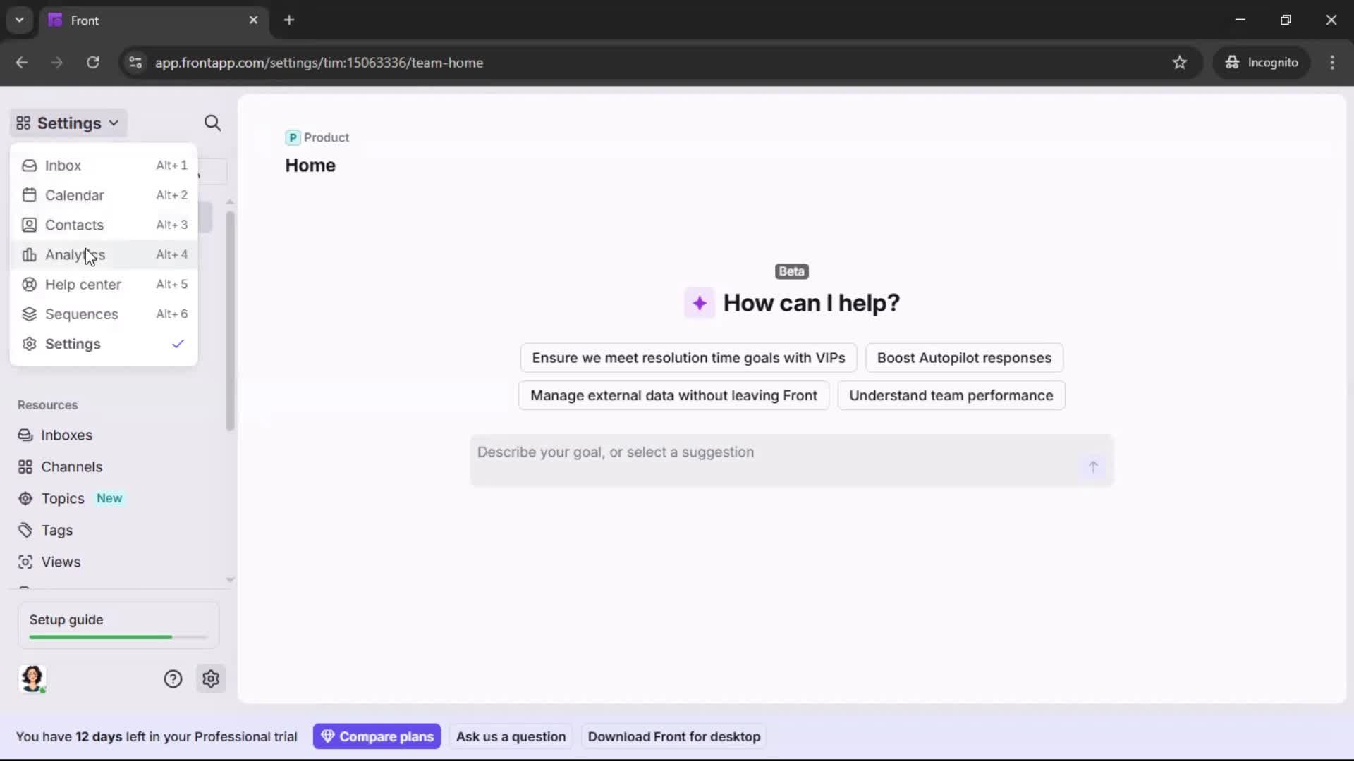 Analytics/Stats screenshot