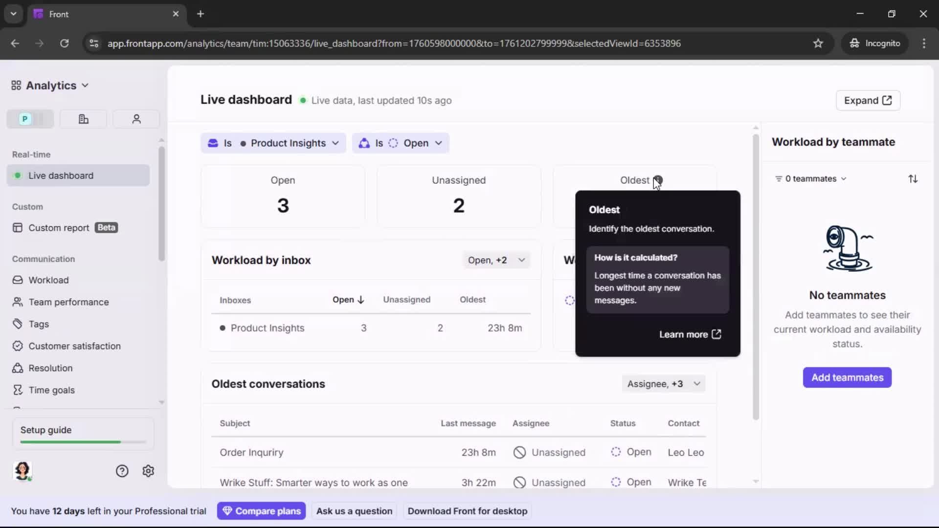 Analytics/Stats screenshot