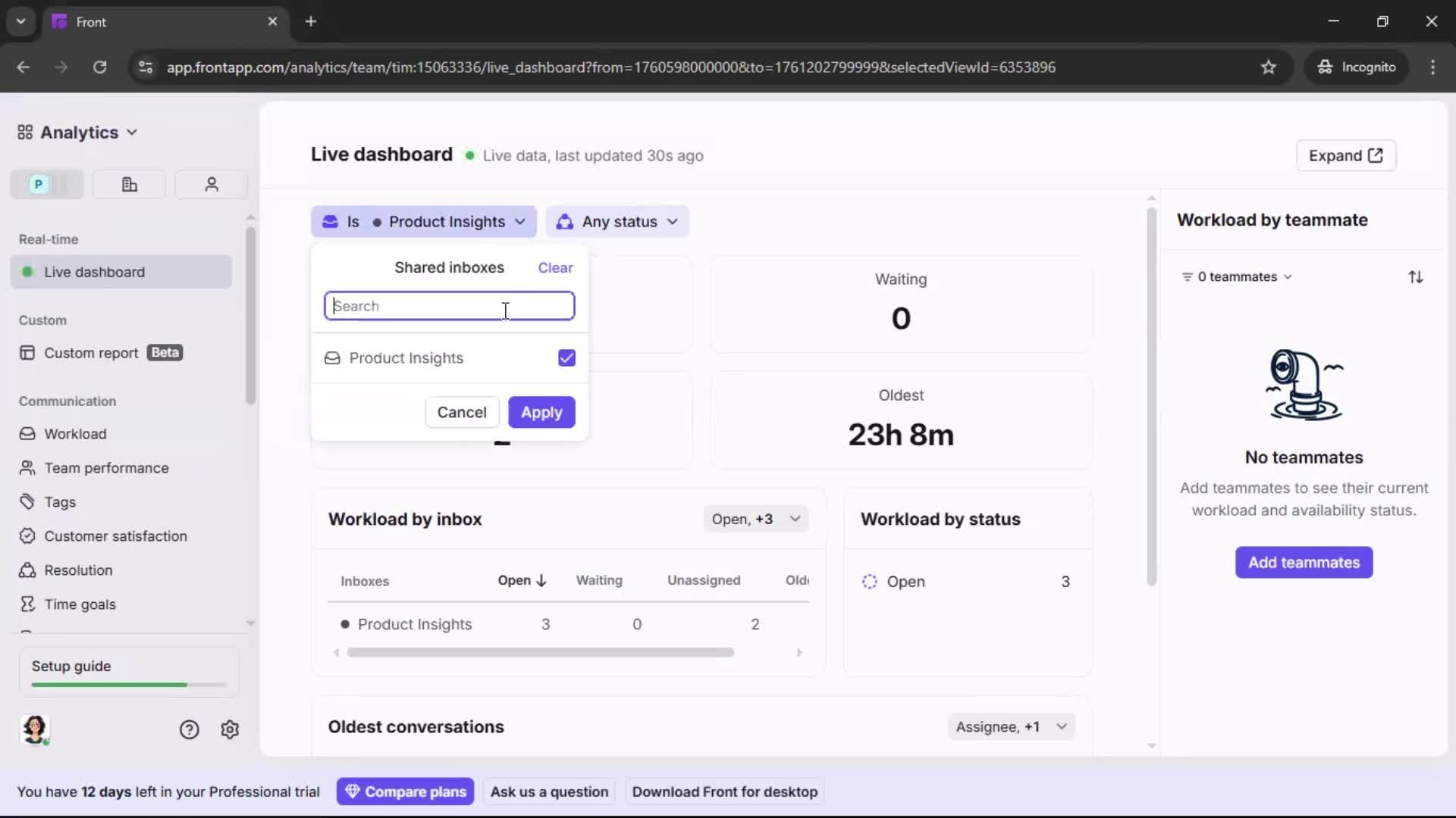 Analytics/Stats screenshot