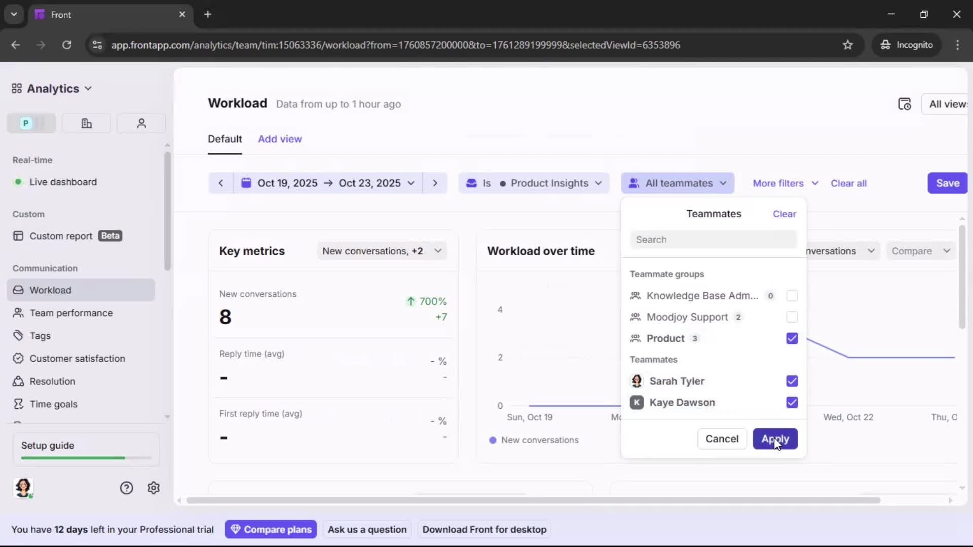 Analytics/Stats screenshot