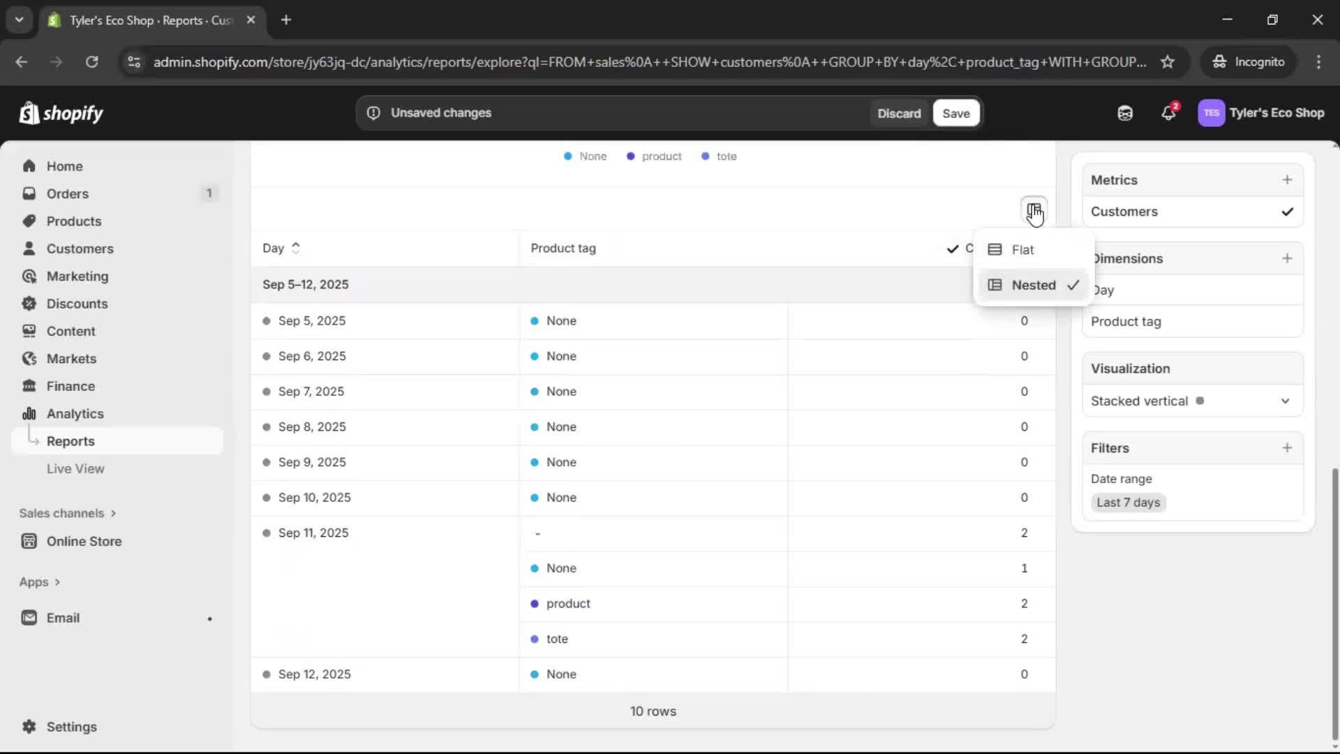 Analytics/Stats screenshot