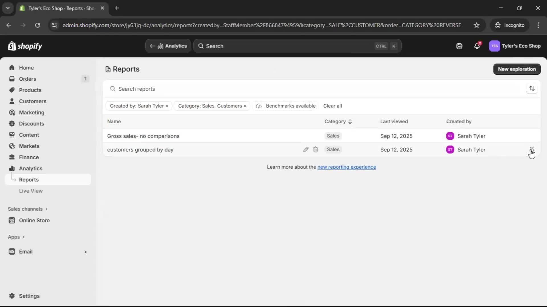 Analytics/Stats screenshot
