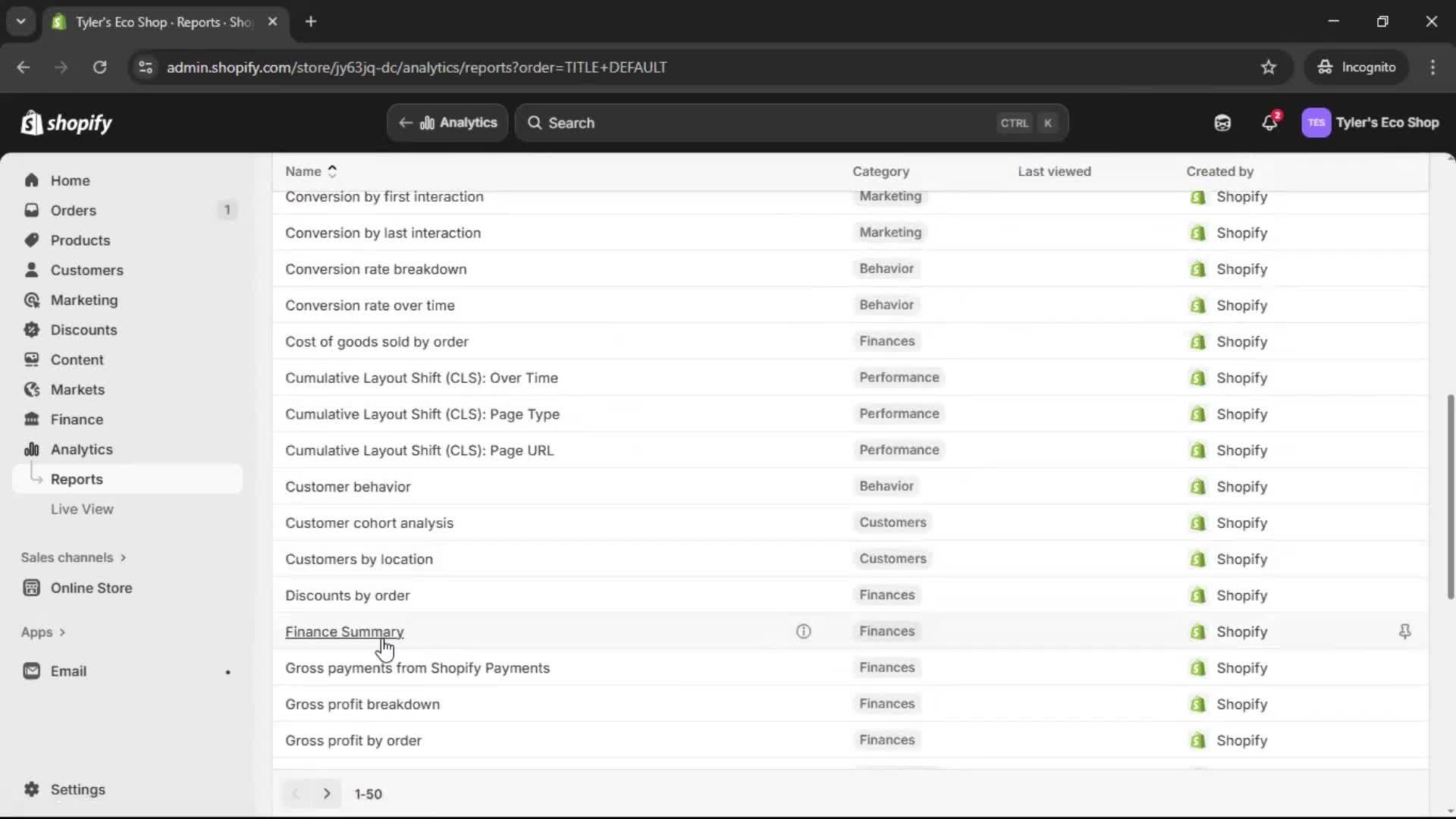 Analytics/Stats screenshot