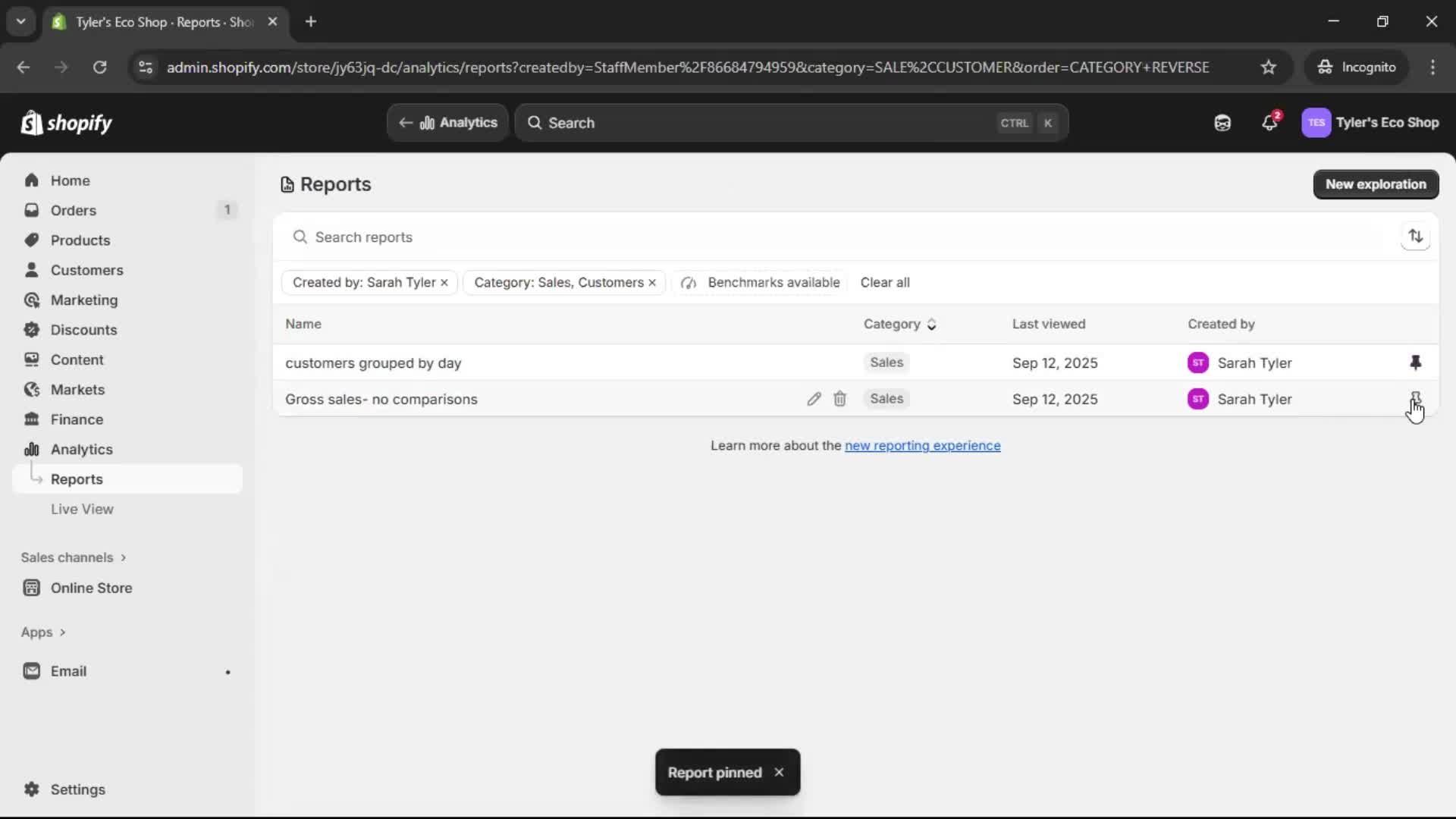 Analytics/Stats screenshot