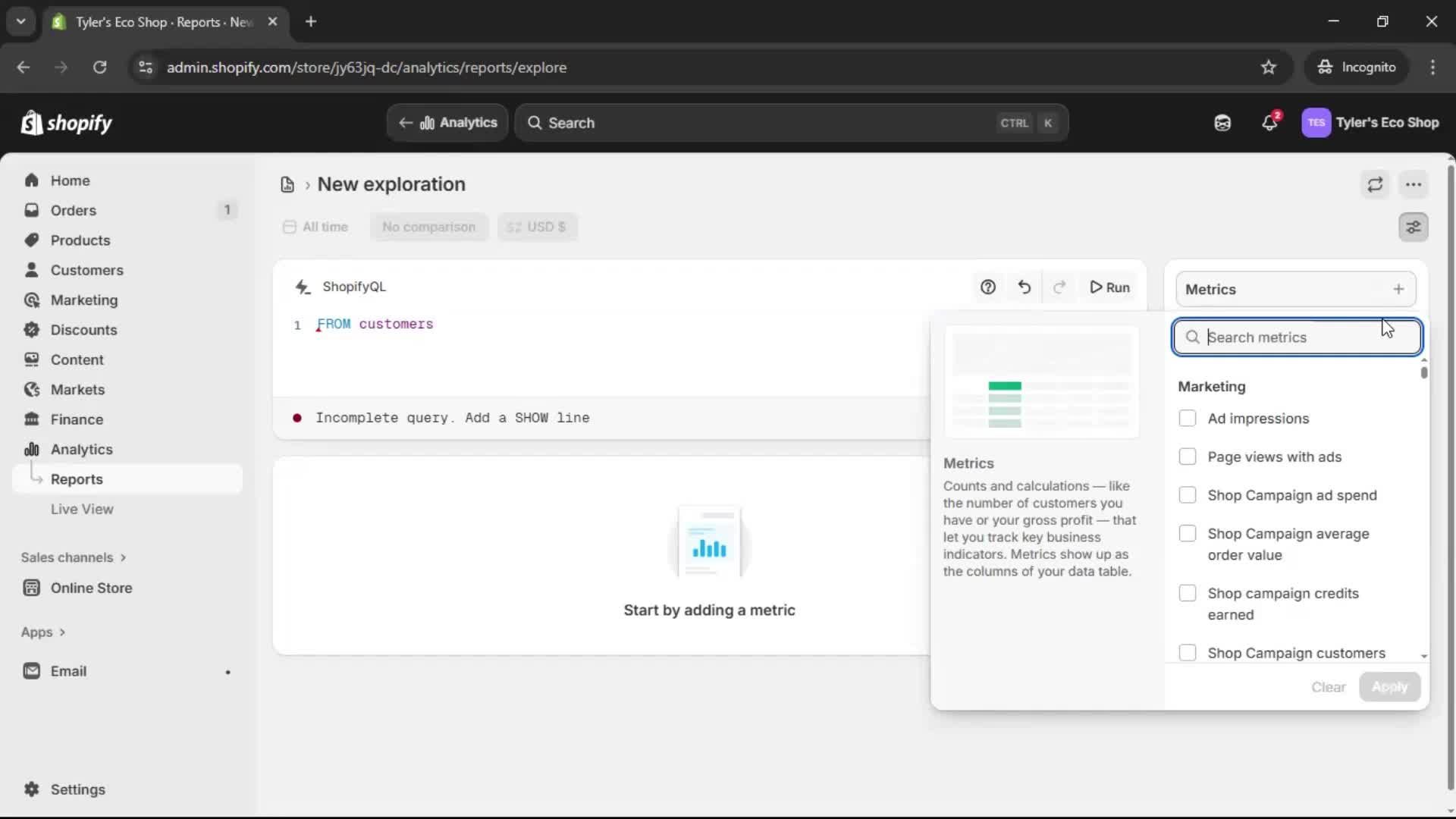 Analytics/Stats screenshot