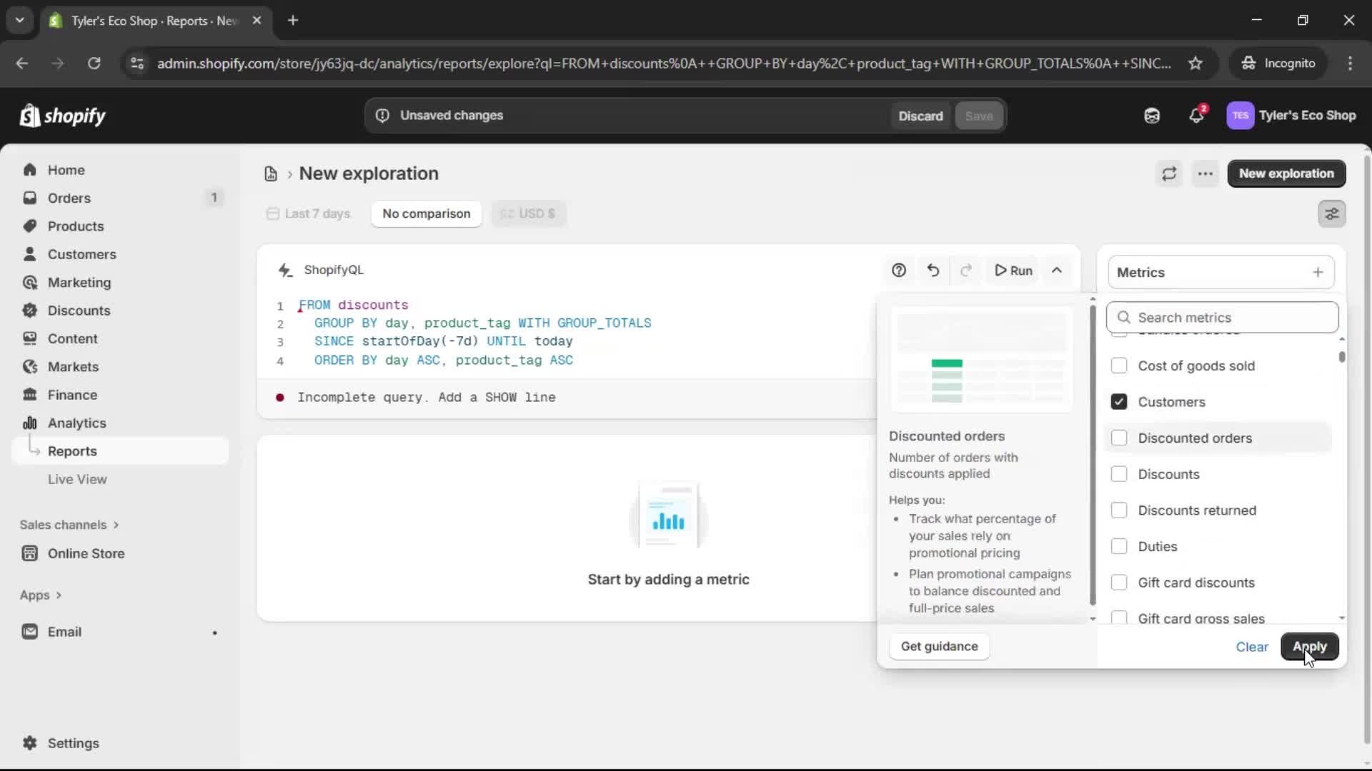 Analytics/Stats screenshot