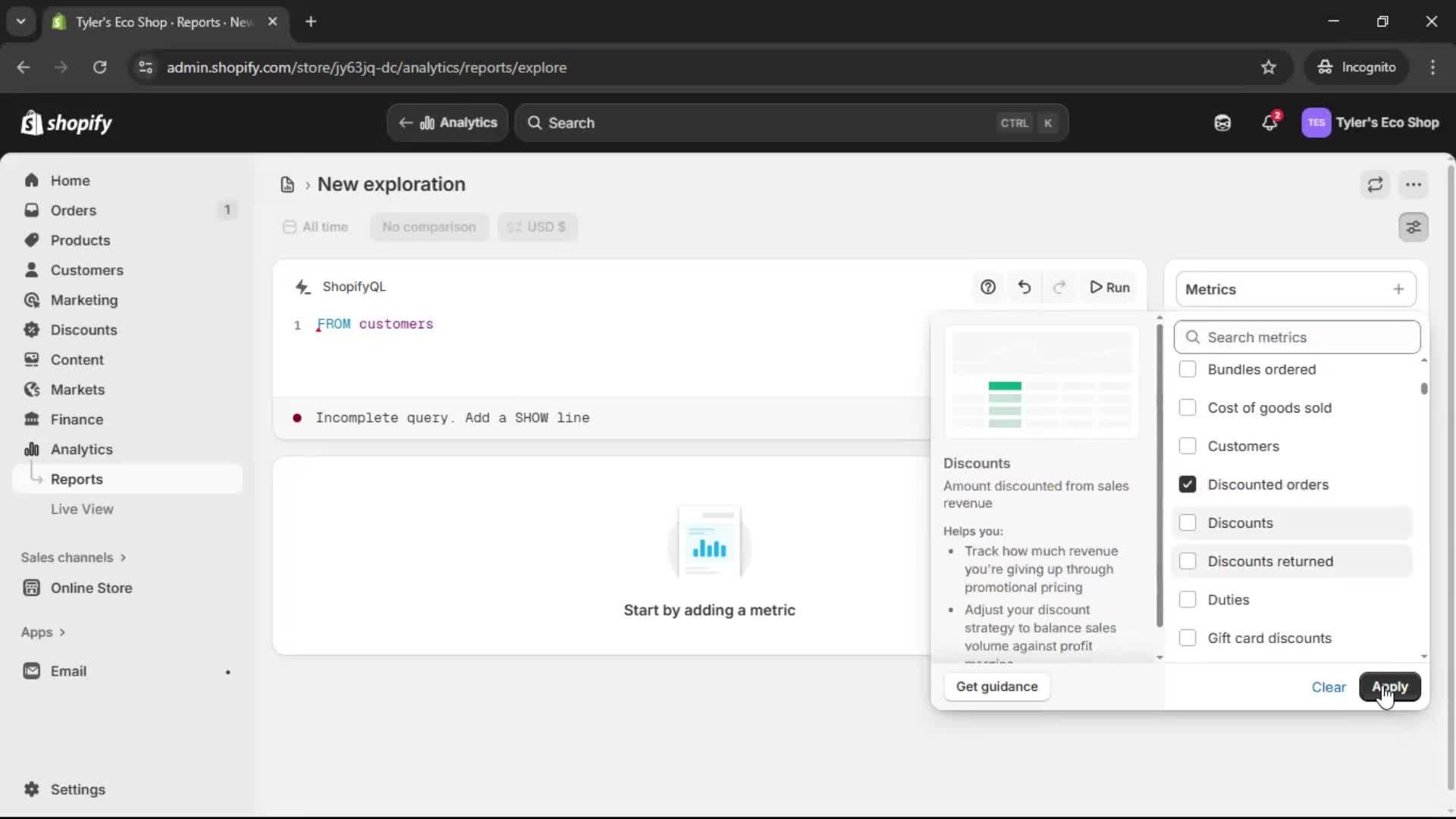 Analytics/Stats screenshot