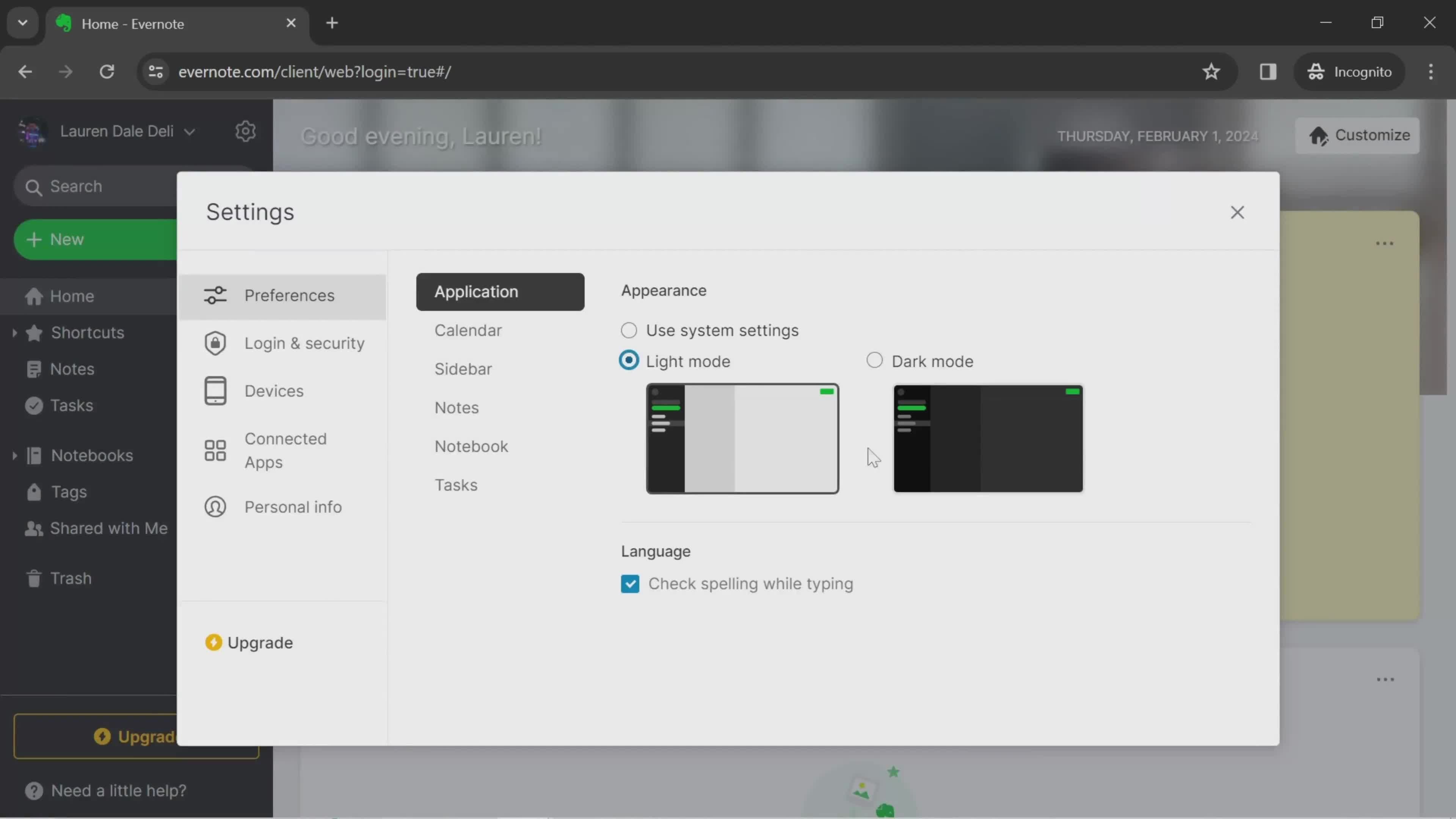 Customization settings on Evernote video thumbnail