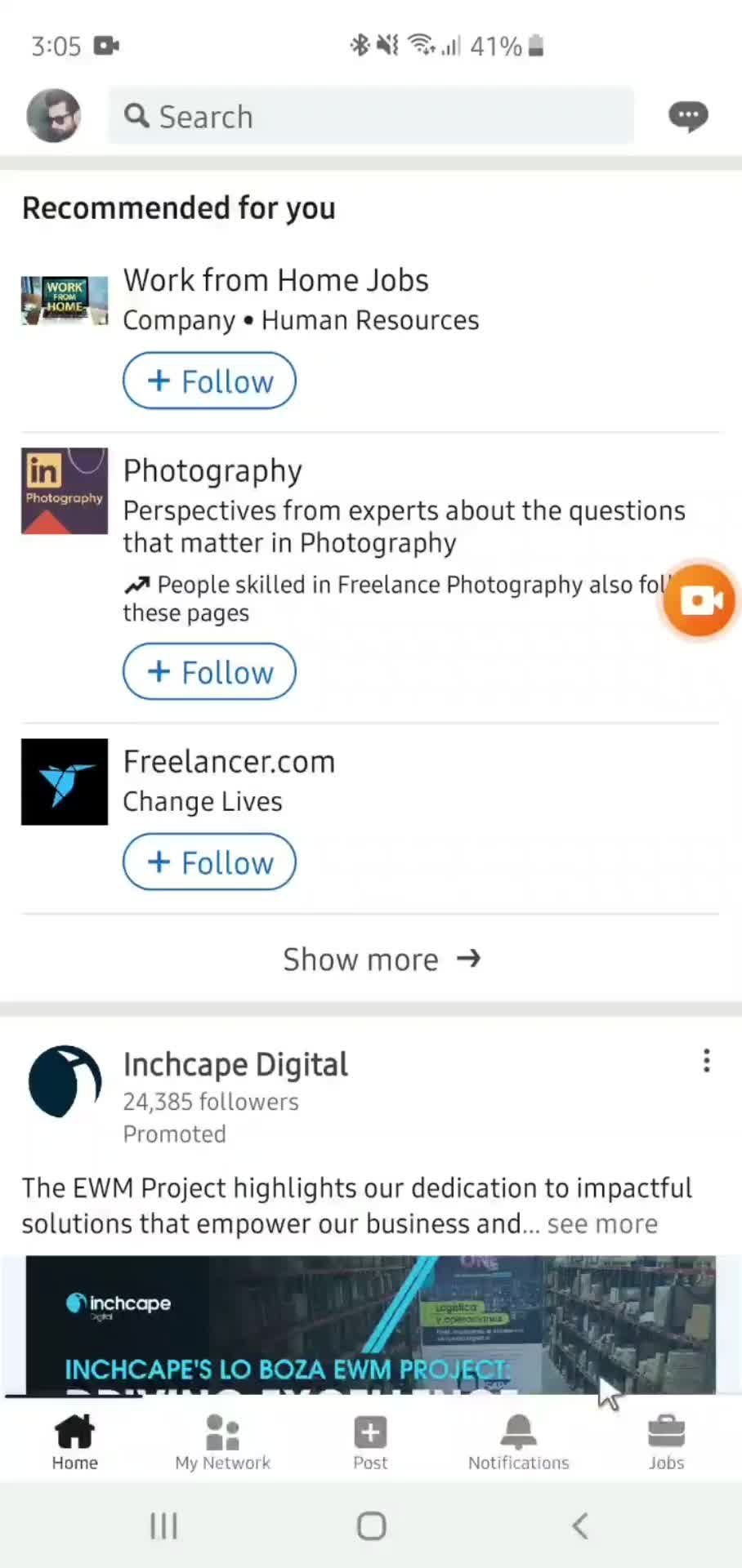 Applying for a job screenshot
