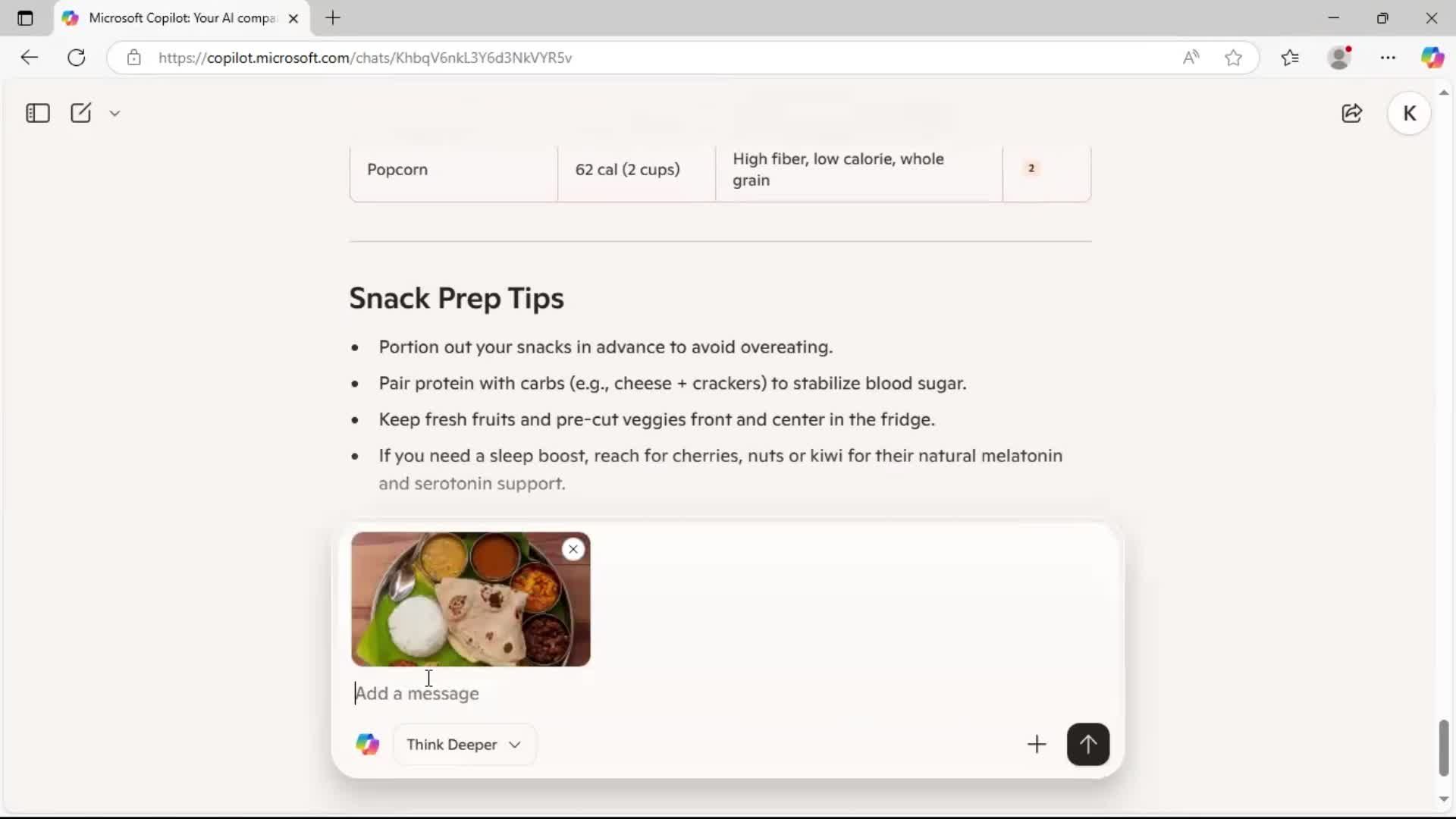Chat bot screenshot