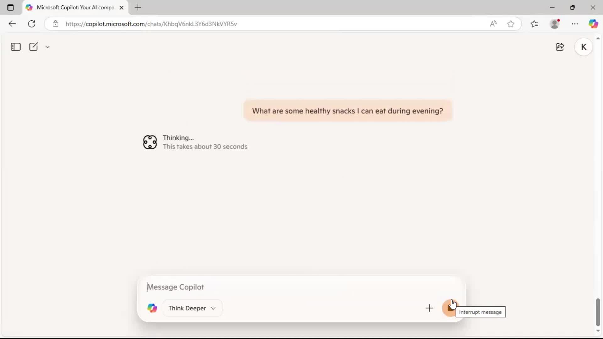 Chat bot screenshot