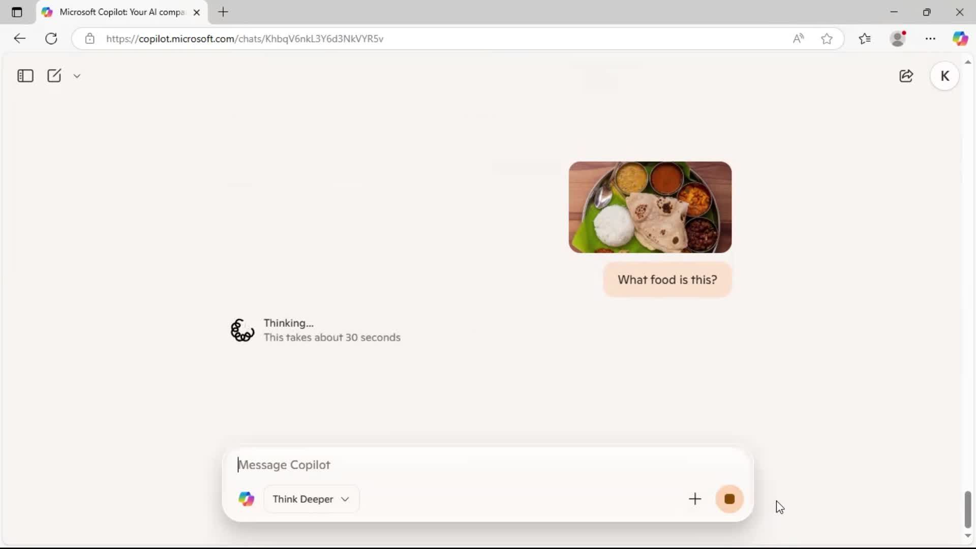 Chat bot screenshot