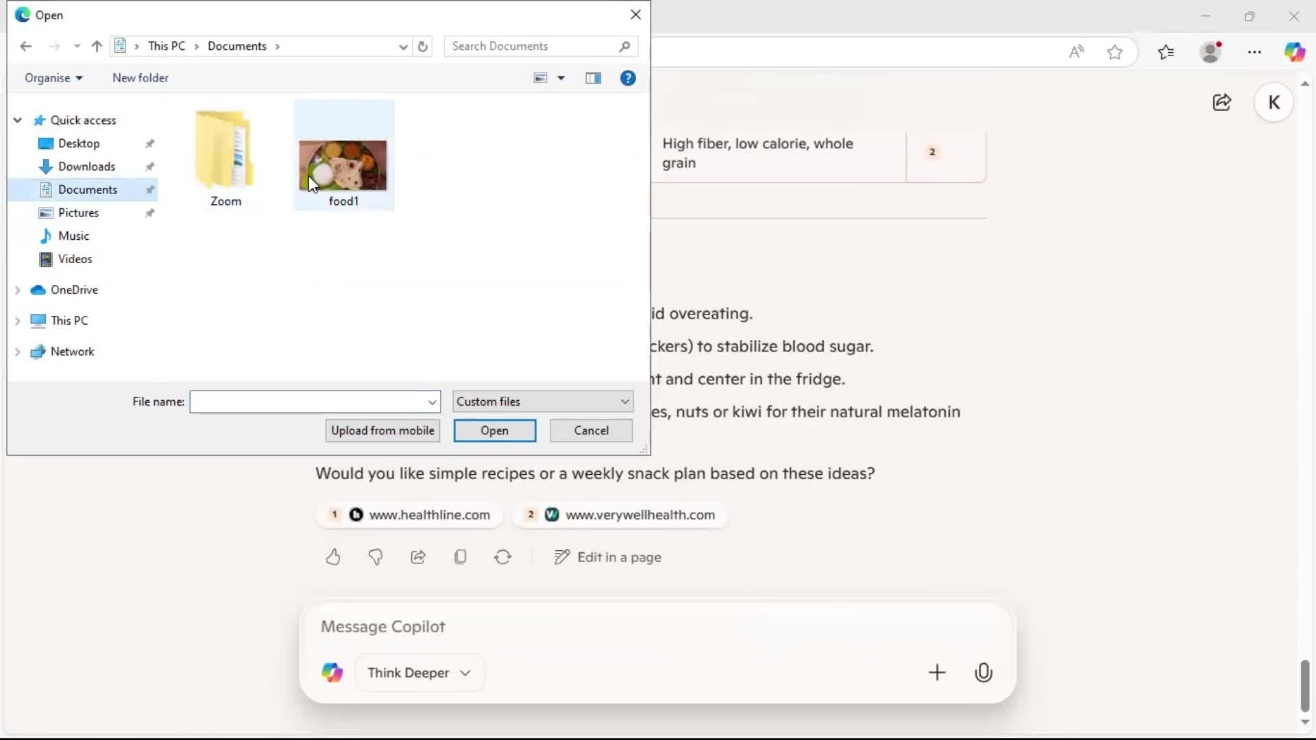 Chat bot screenshot