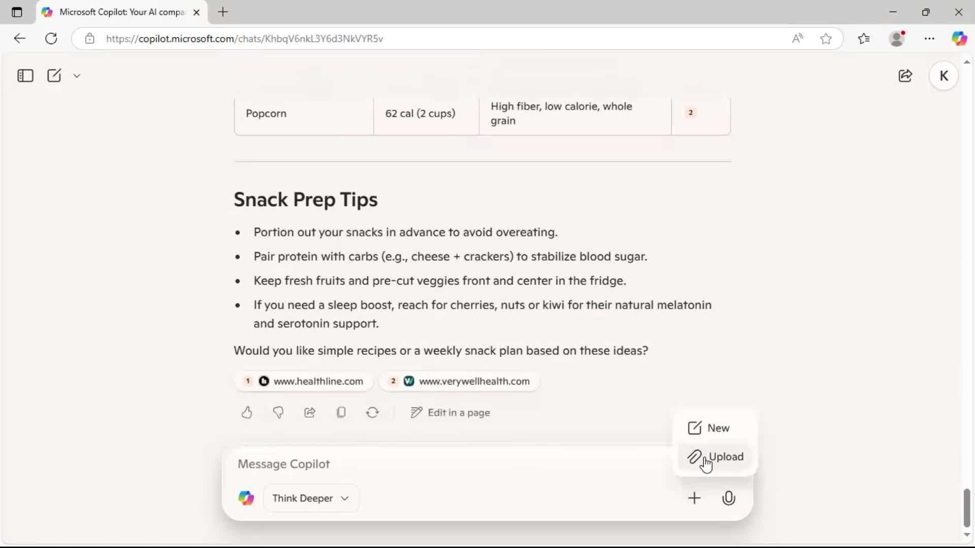 Chat bot screenshot