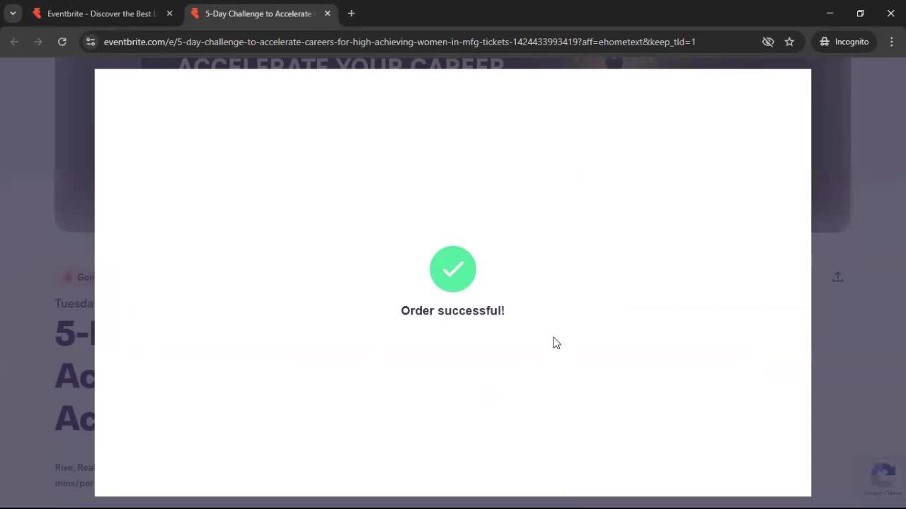 Attending an event screenshot
