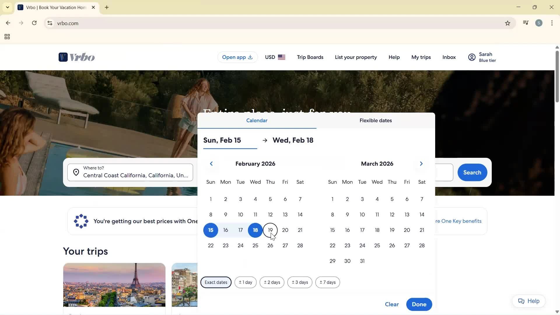 Booking a hotel screenshot