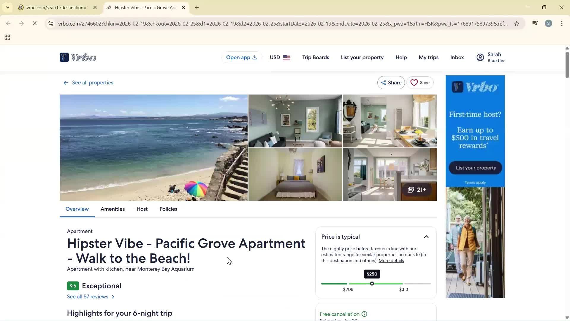 Booking a hotel screenshot