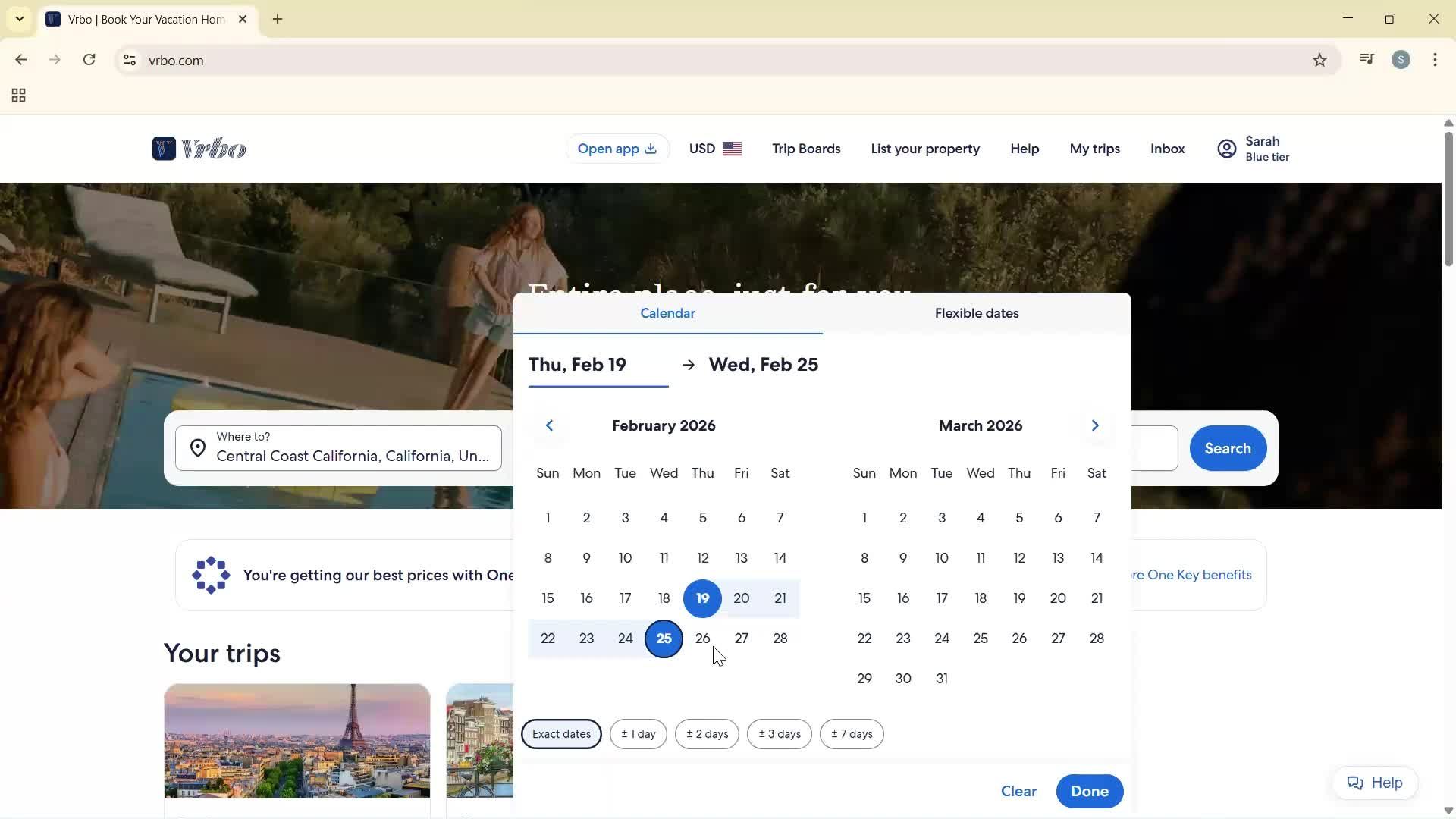 Booking a hotel screenshot