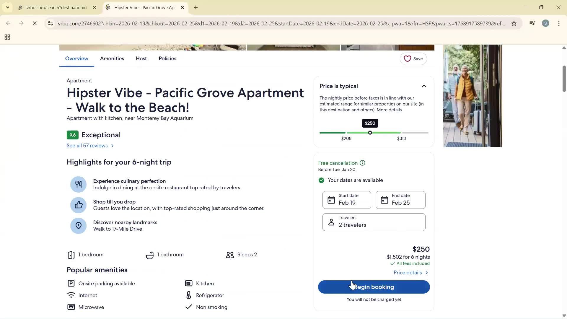 Booking a hotel screenshot