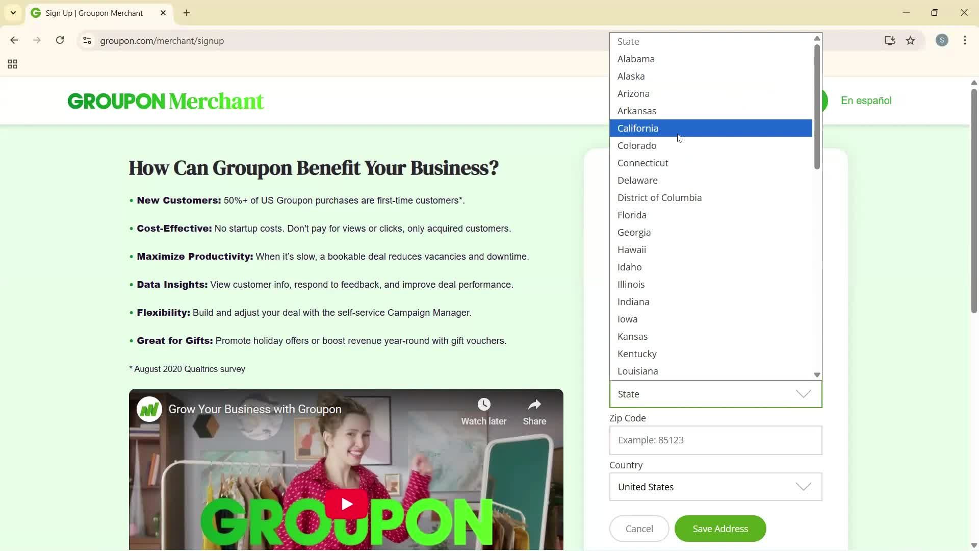 Becoming a seller screenshot