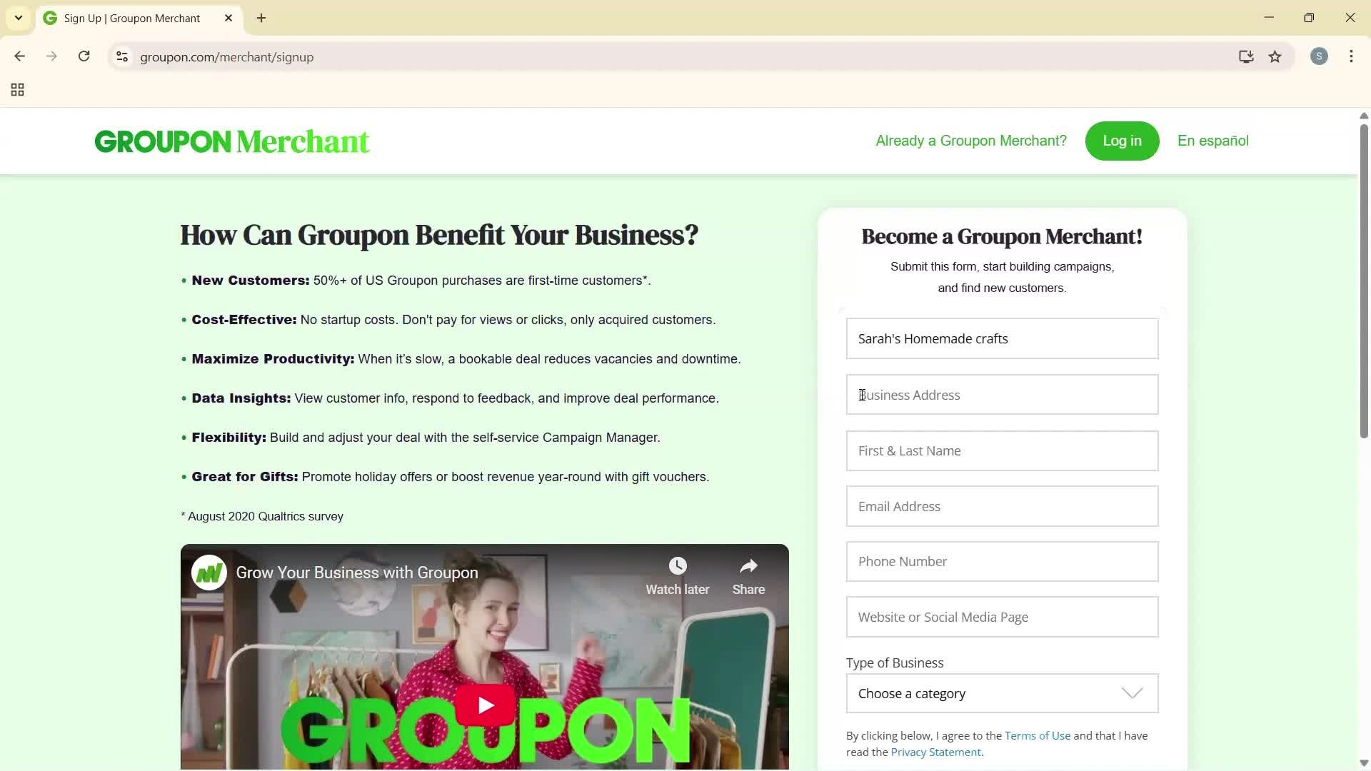 Becoming a seller screenshot