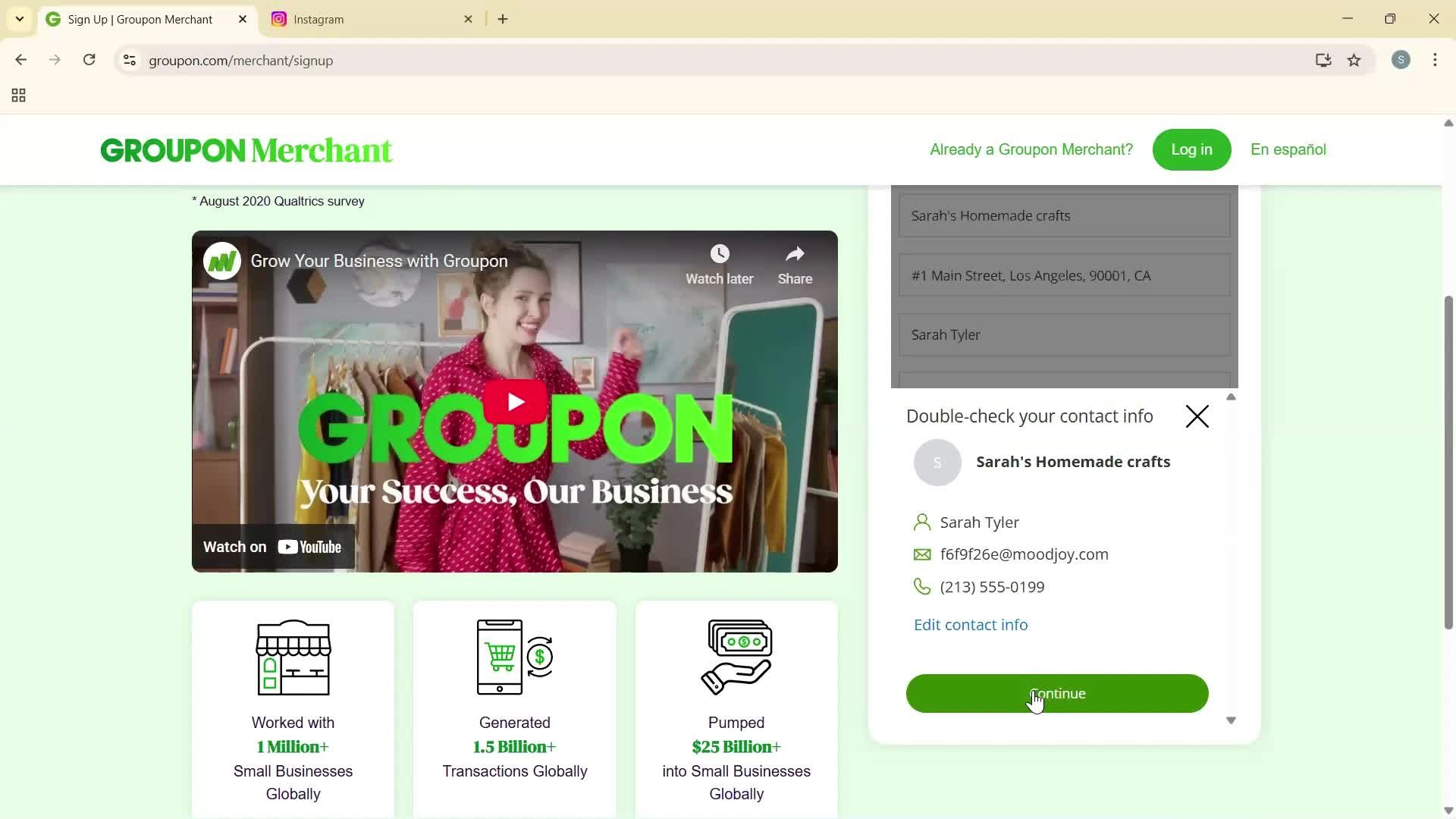 Becoming a seller screenshot