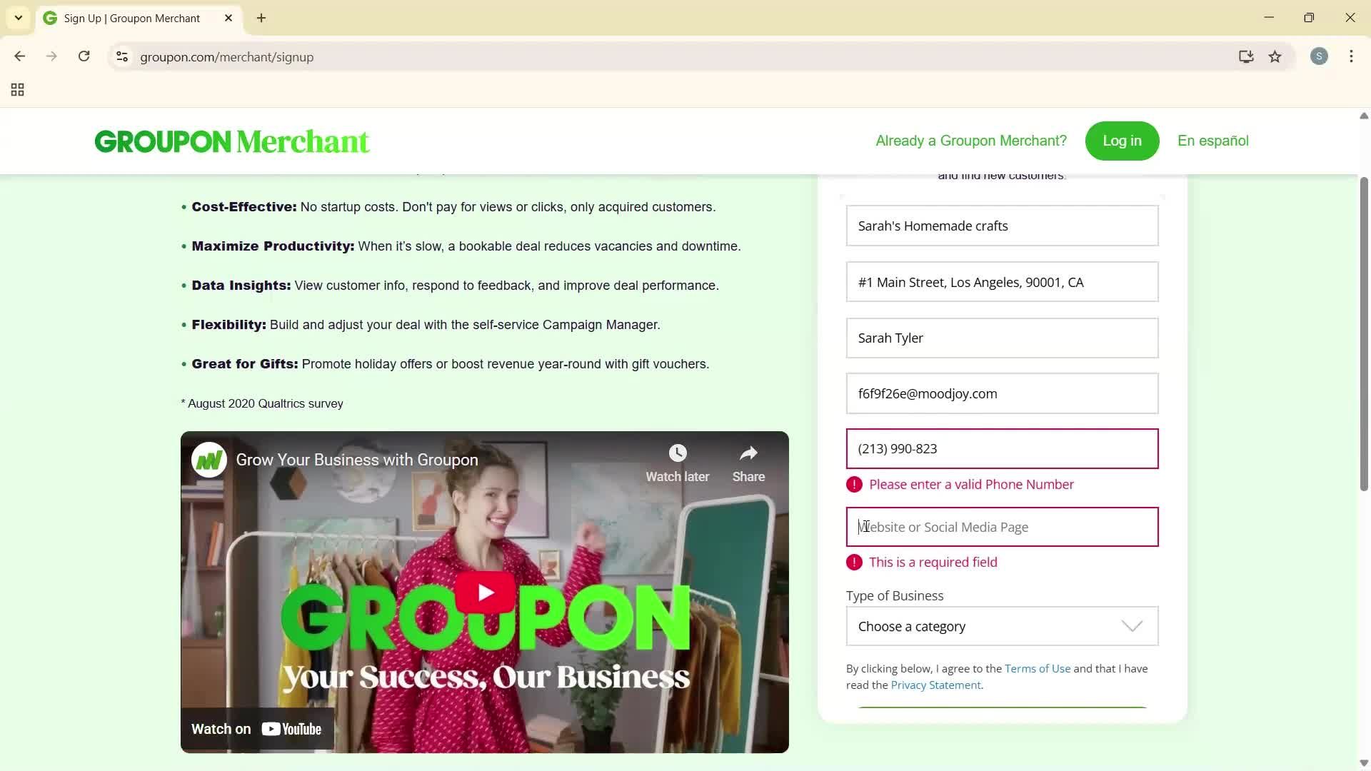 Becoming a seller screenshot