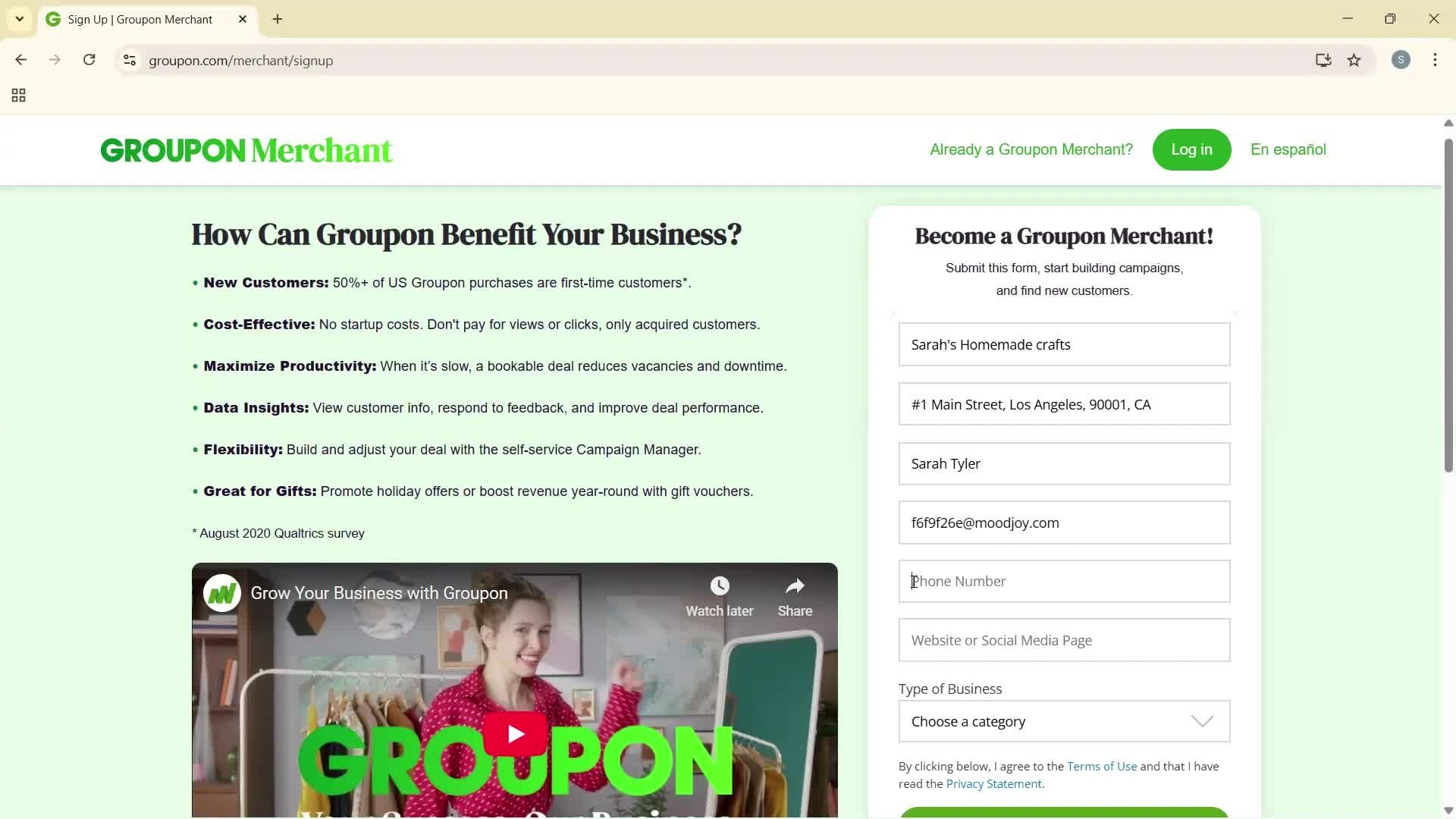 Becoming a seller screenshot