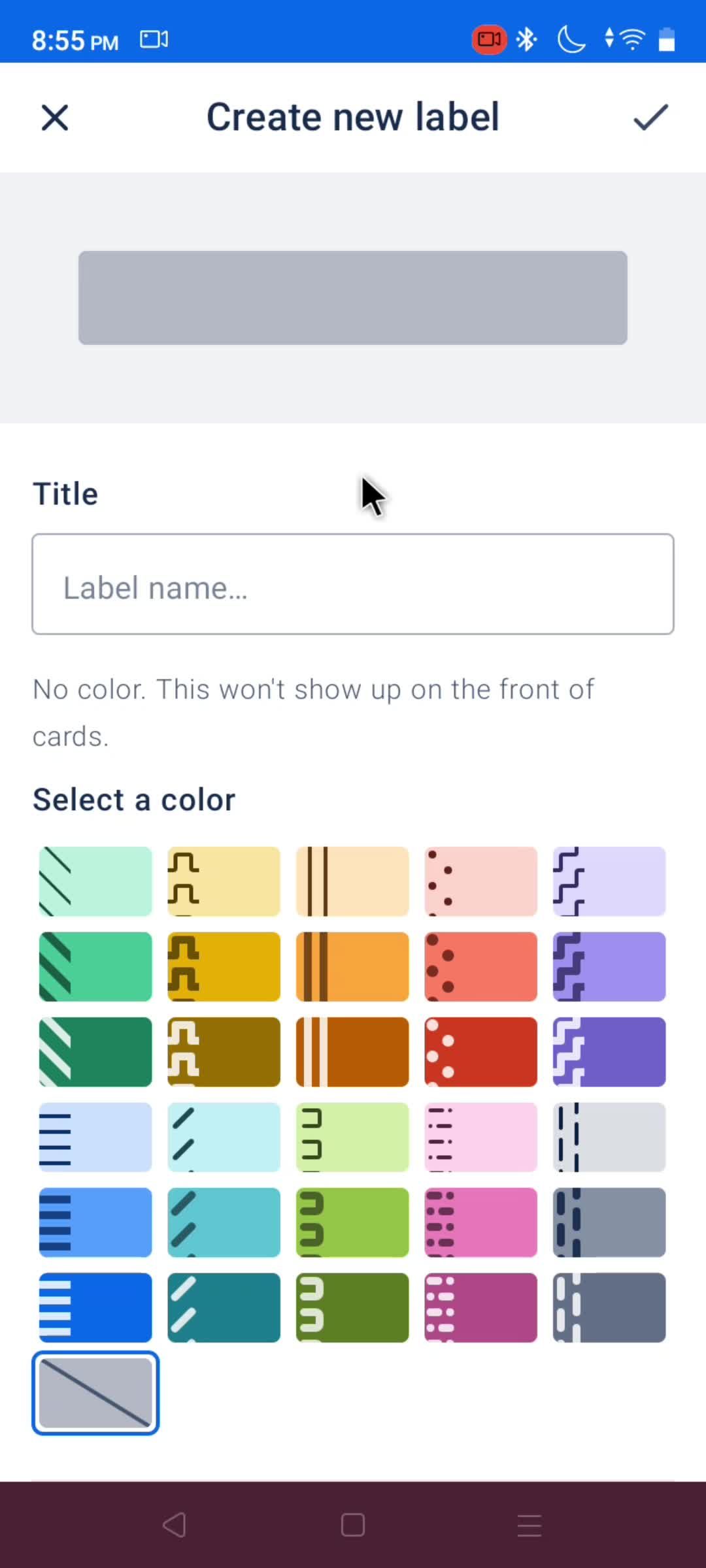 Board settings screenshot