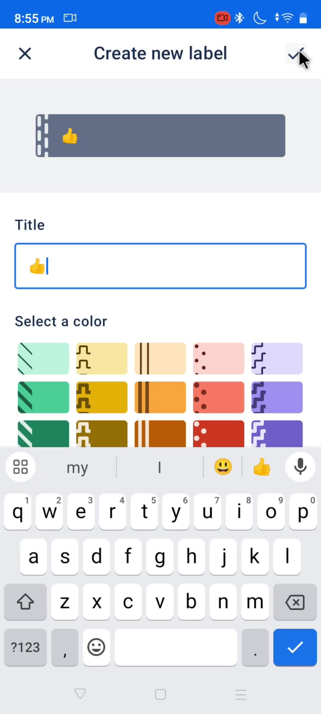 Board settings screenshot