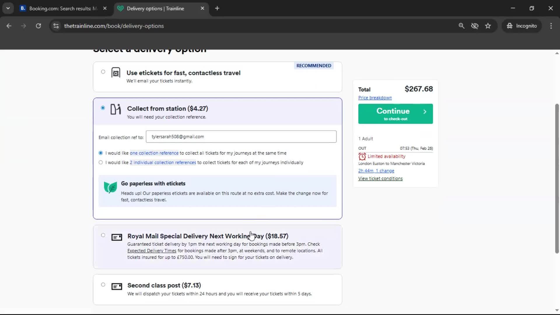 Booking transport screenshot