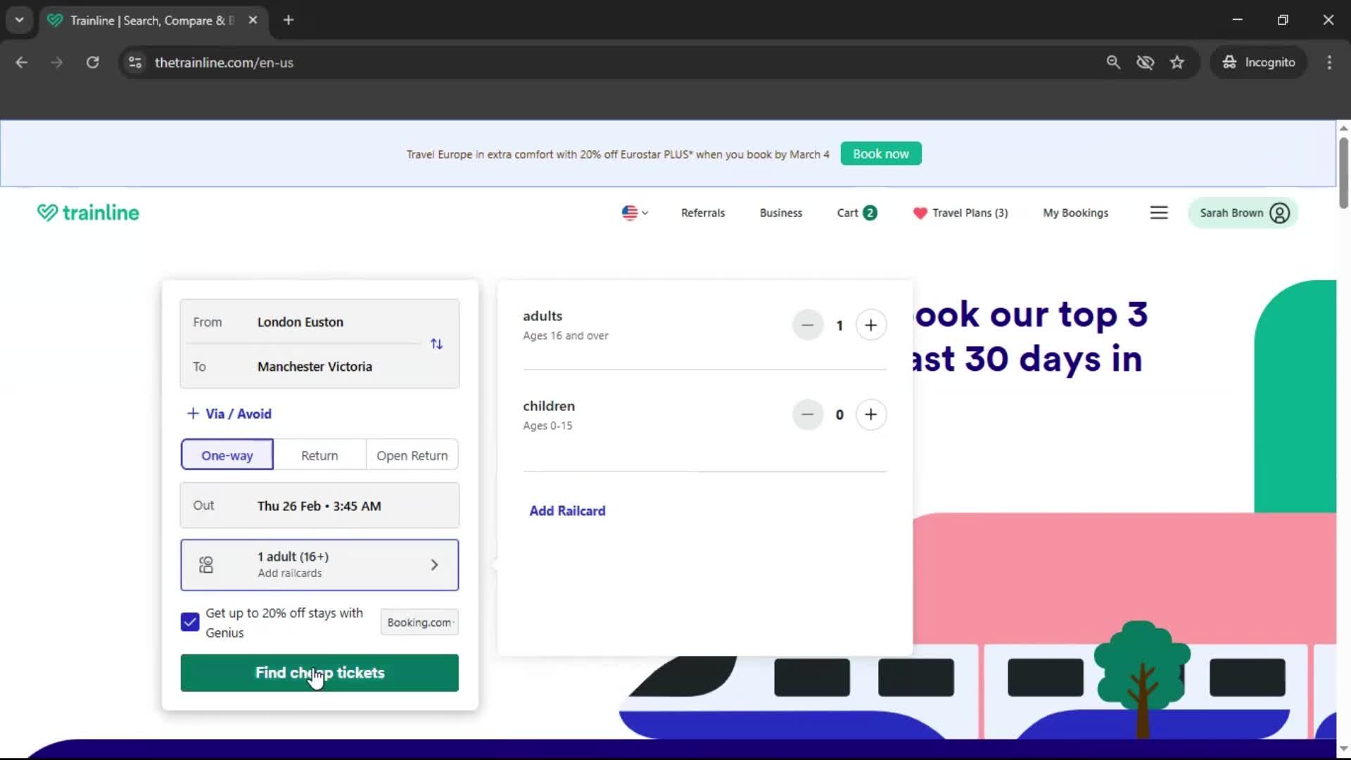 Booking transport screenshot