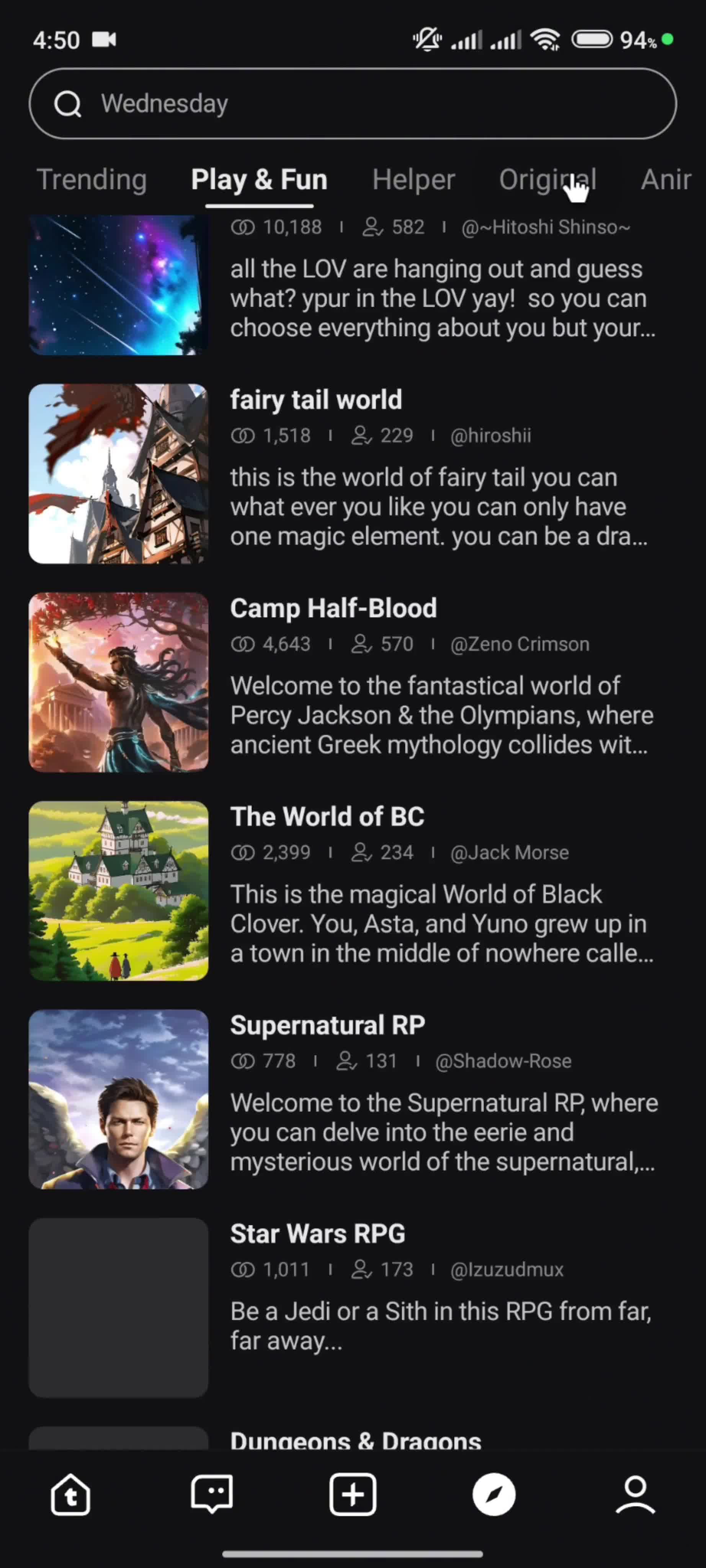 Discovering content screenshot
